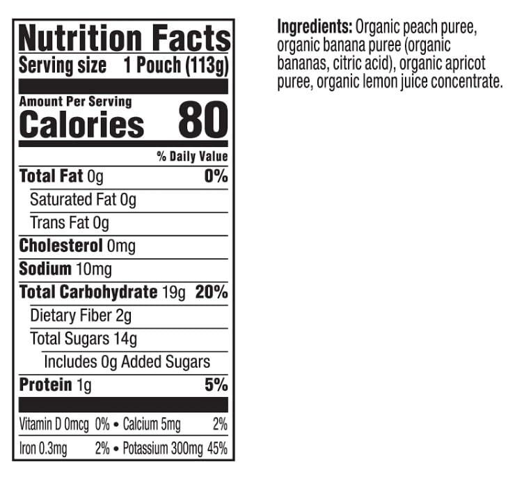 Plum Organics Plum Organics Stage 2 Organic Baby Food - Peach, Banana, and Apricot - 4 oz Pouch (Pack of 12) - Organic Fruit and Vegetable Baby Food Pouch