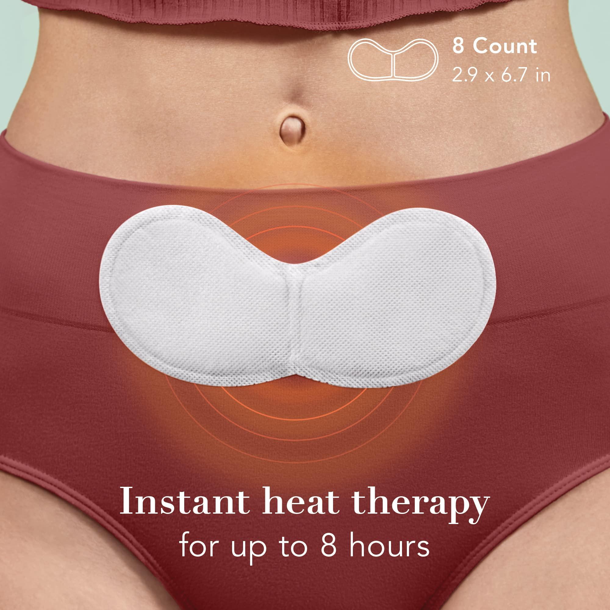 Rael Rael Herbal Heating Patches, Period Cramps Relief, Heat Therapy, Ultra Thin Design, Large Size for Extra Coverage, All Skin Types (8 Count)