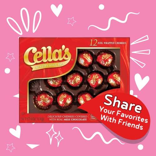 Cella Cella's Milk Chocolate Foil Wrapped Cherries 12 Count(pack of 2 Boxes) 24 Total