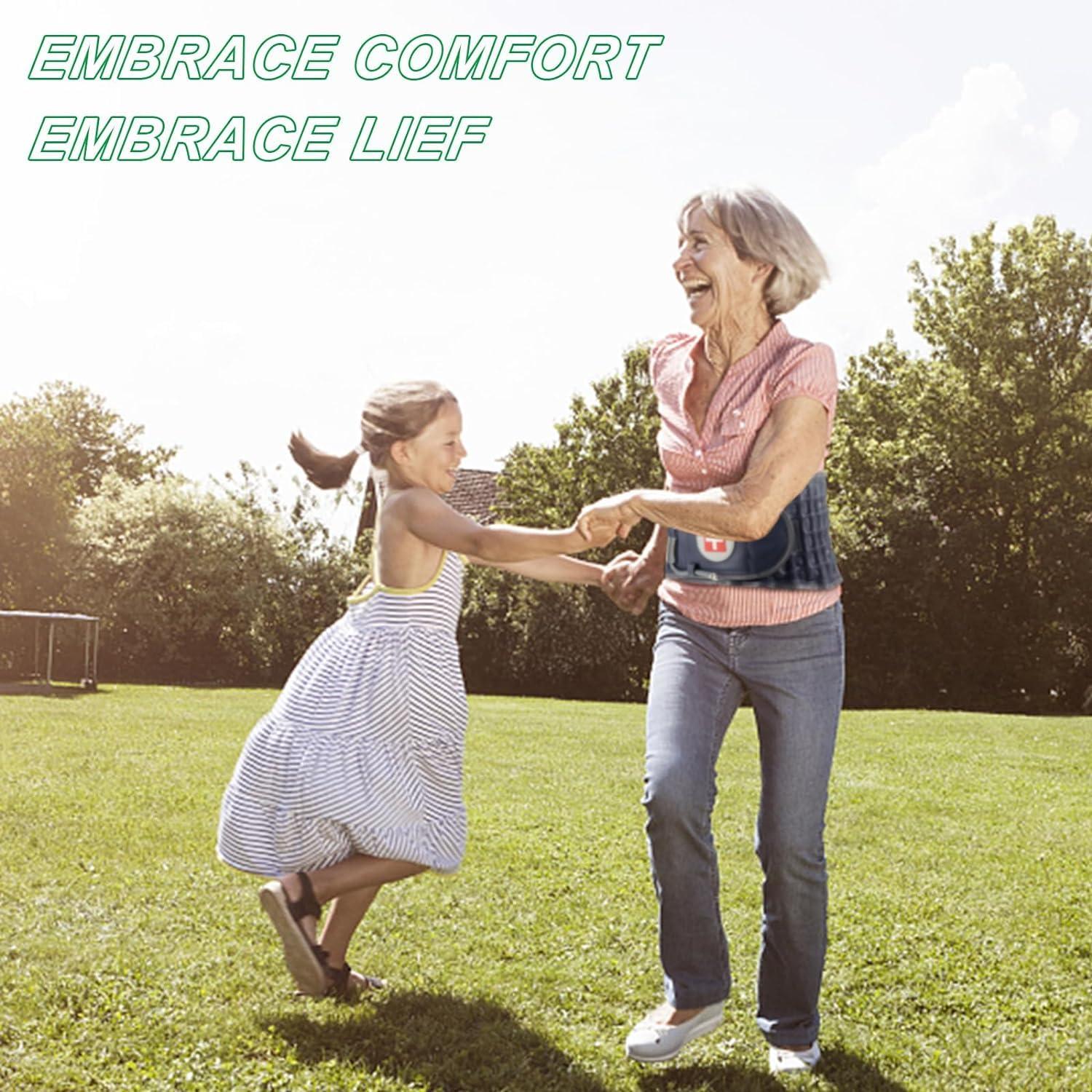 Oramuon Oramuon Decompression Belt for Lower Back Pain Relief and Lumbar Support, Spinal Decompression Belt for Woman and Men, One Size Fits 29-49 inches Waist, Decompression Back Brace for Sciatica (Blue)