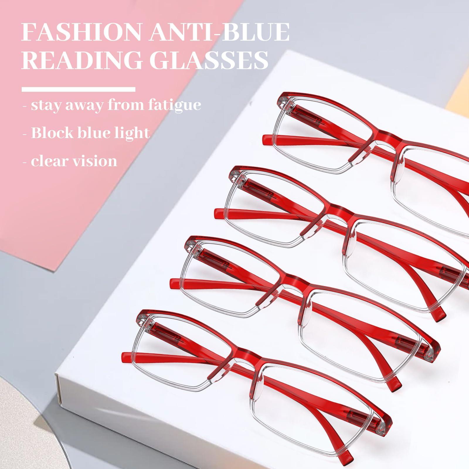 LUFF LUFF 4Pcs Anti-Blue-ray Reading Glasses Portable Ultra-Light Readers(2.50X)