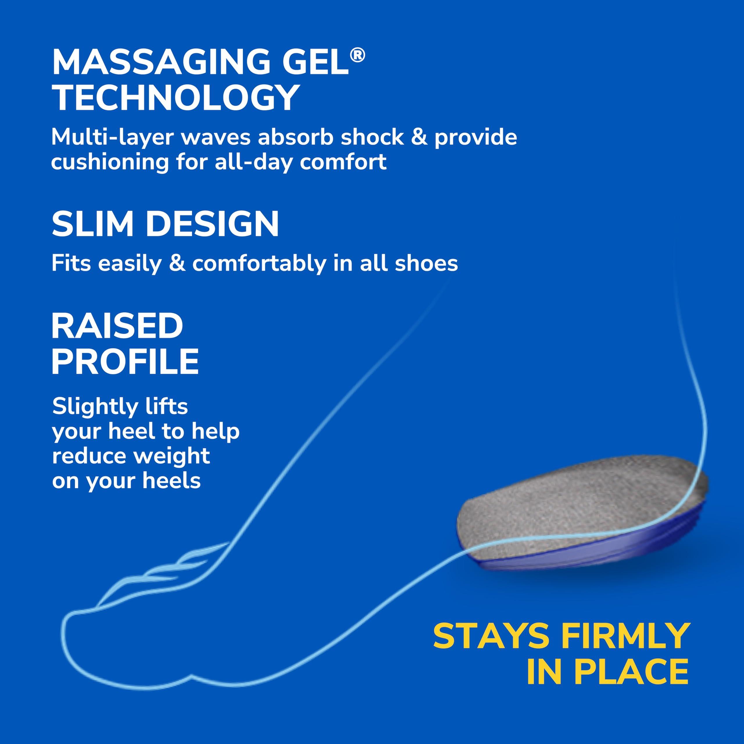 Dr. Scholl's Dr. Scholl\'s Heel Cushions with Massaging Gel, Gel Heel Cups, All-Day Energizing Comfort, Absorb Shock, Reduce Impact & Stress, Gel Cushioning Pad Insert, Fit All Shoes, Mens 8-14, 1 Pair