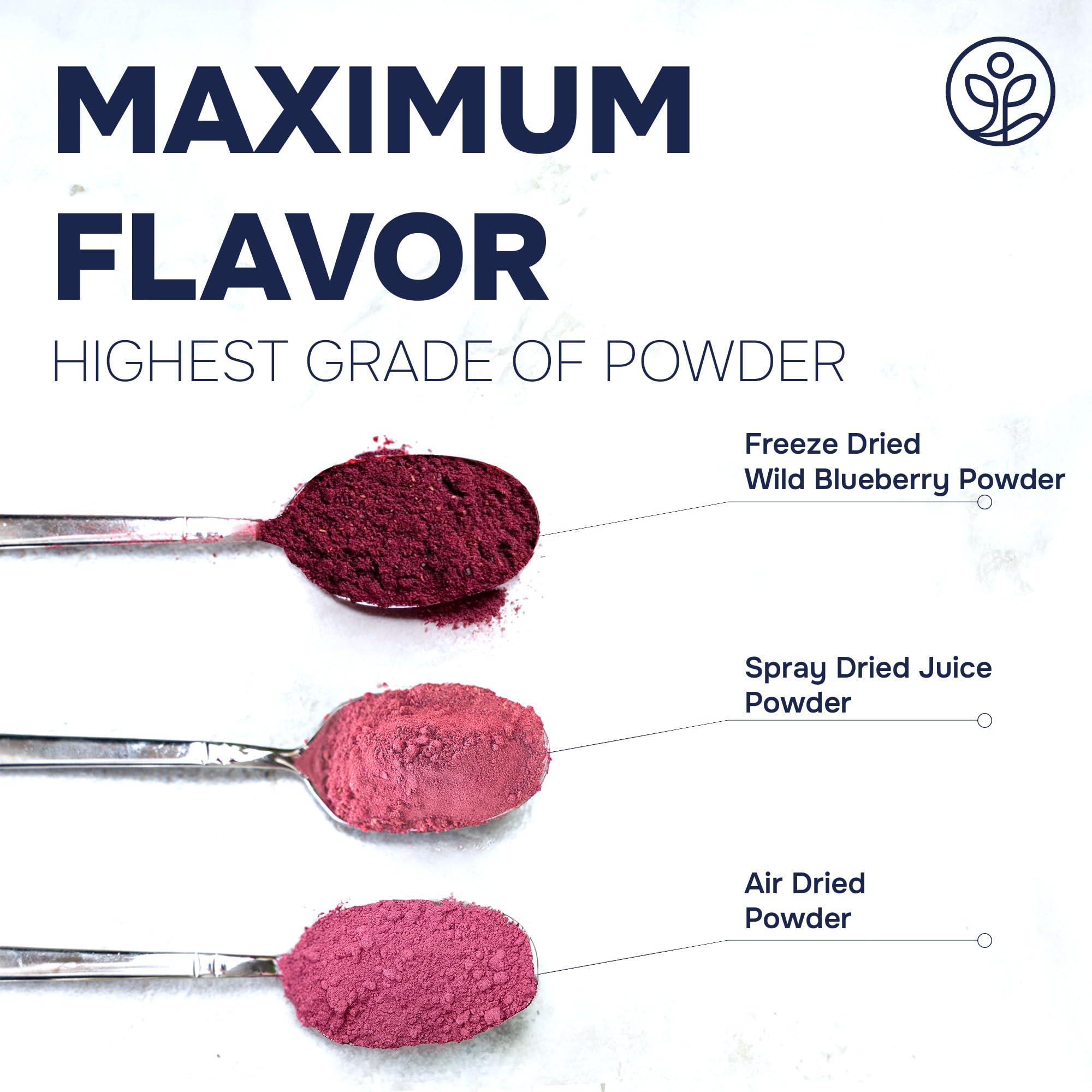 Jungle Powders Jungle Powders Wild Blueberry Powder 7 Ounce Bag, Nordic Freeze Dried Blueberries No Sugar Added For Smoothie, Additive and Filler Free Bilberry Fruit Superfood Powder For Baking Flavoring Cooking