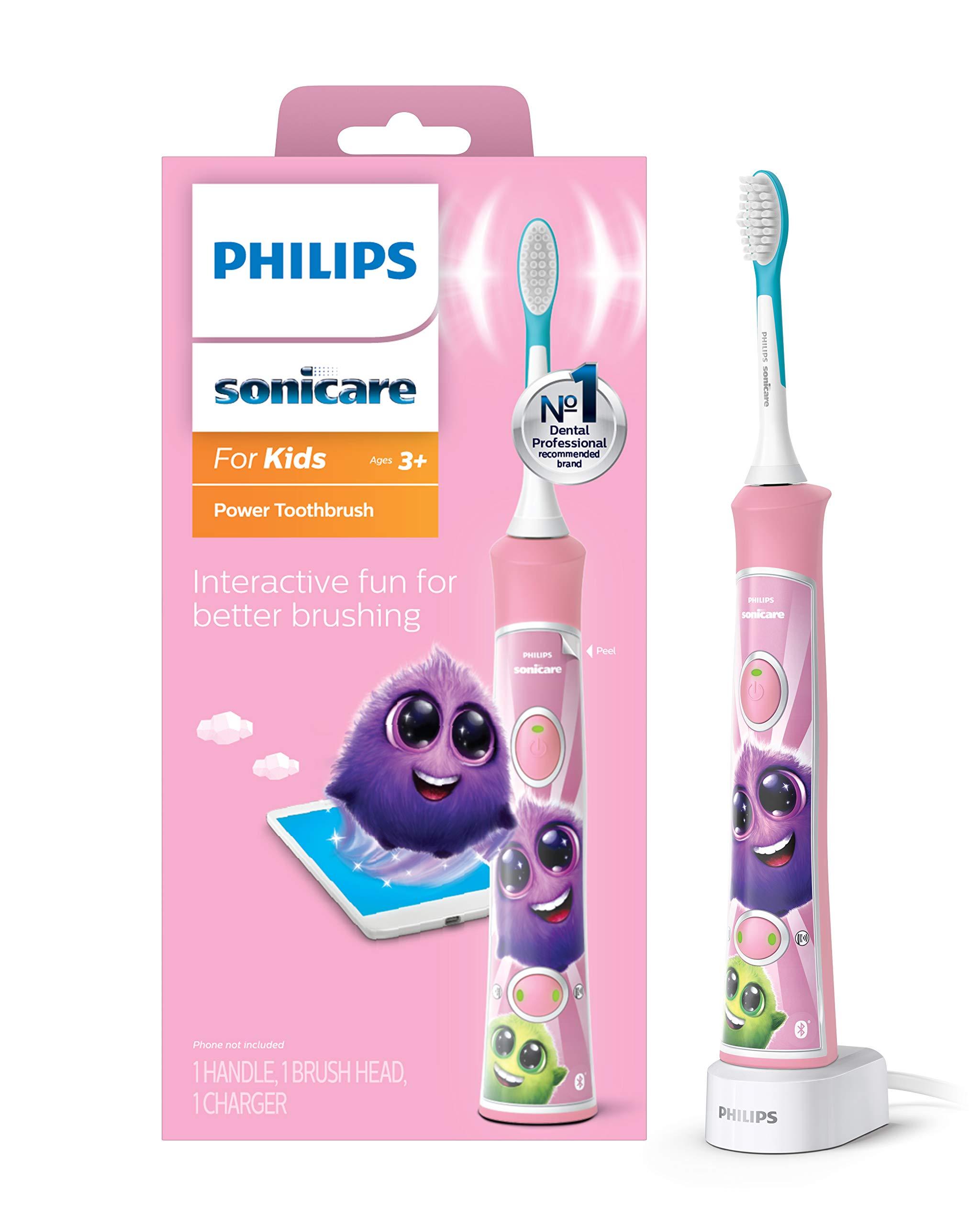 Philips Sonicare Philips Sonicare for Kids 3+ Bluetooth Connected Rechargeable Electric Power Toothbrush & 4100 Power Toothbrush, Rechargeable Electric Toothbrush with Pressure Sensor