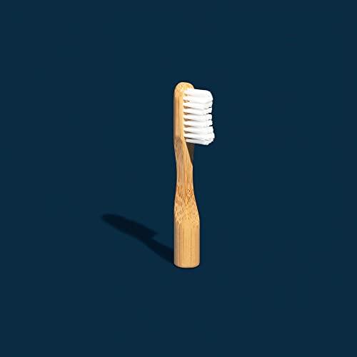 Better & Better Better & Better Natural Bamboo Toothbrush and Extra Replaceable Brush Head | Soft Bristles | 100% Plant-Based | Eco-Friendly, Zero Plastic | Adult Size, Blue Toothbrush