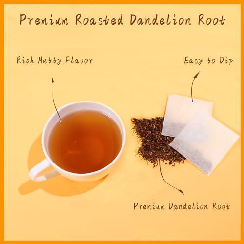 Jarteela Jarteela - Roasted Dandelion Root Tea Bag, 2g x 50 Count - Dandelion Tea - Premium Herbal Dandelion Tea Bags - Non-GMO - Caffeine-free Tea