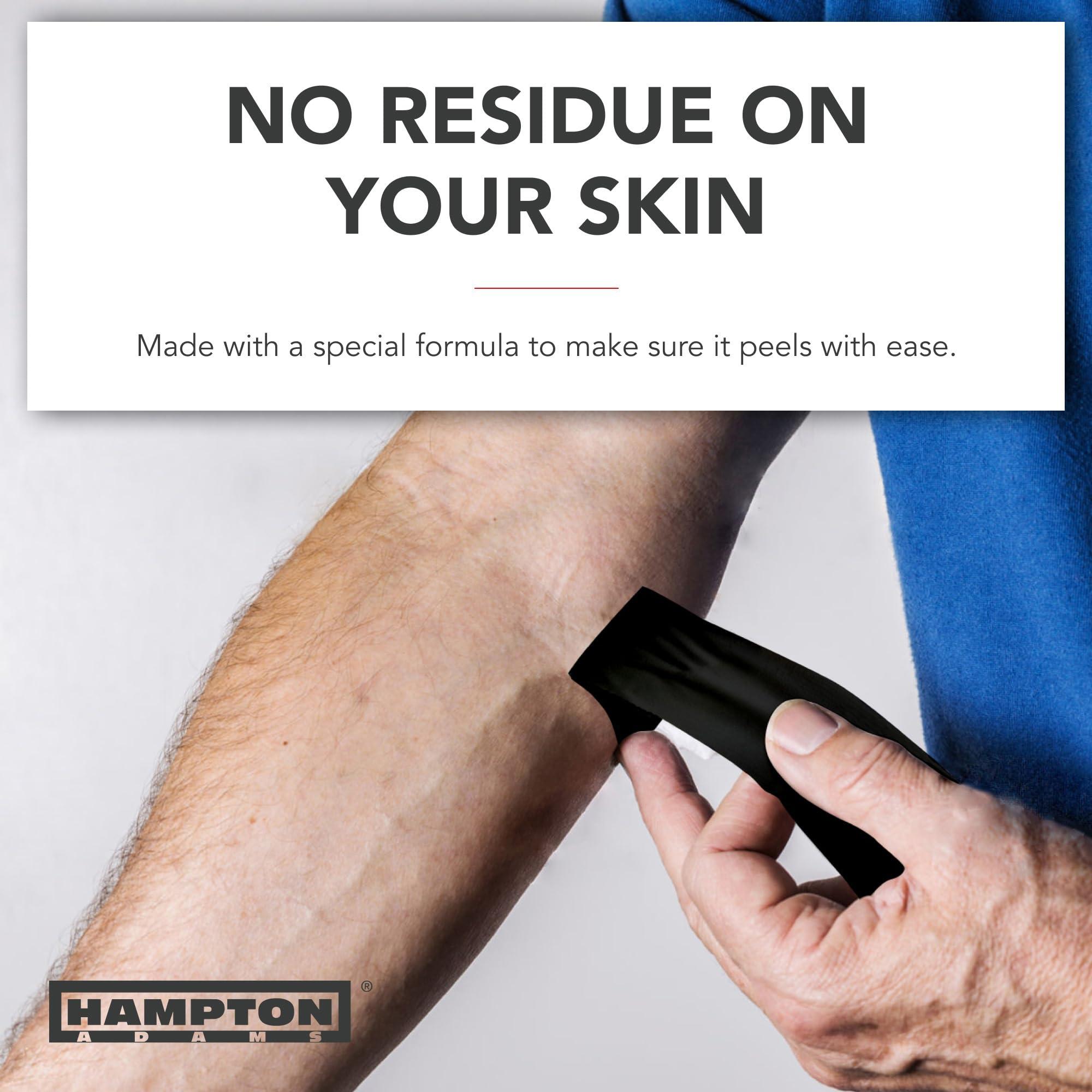 Hampton Adams Hampton Adams | As Seen on Shark Tank | Original Sports Medical Athletic Tape (8-Pack) | 45ft Rolls | No Sticky Residue Easy Tear | for Athletes Trainers First Aid Injury Wrap | Ankles Wrist (Black)