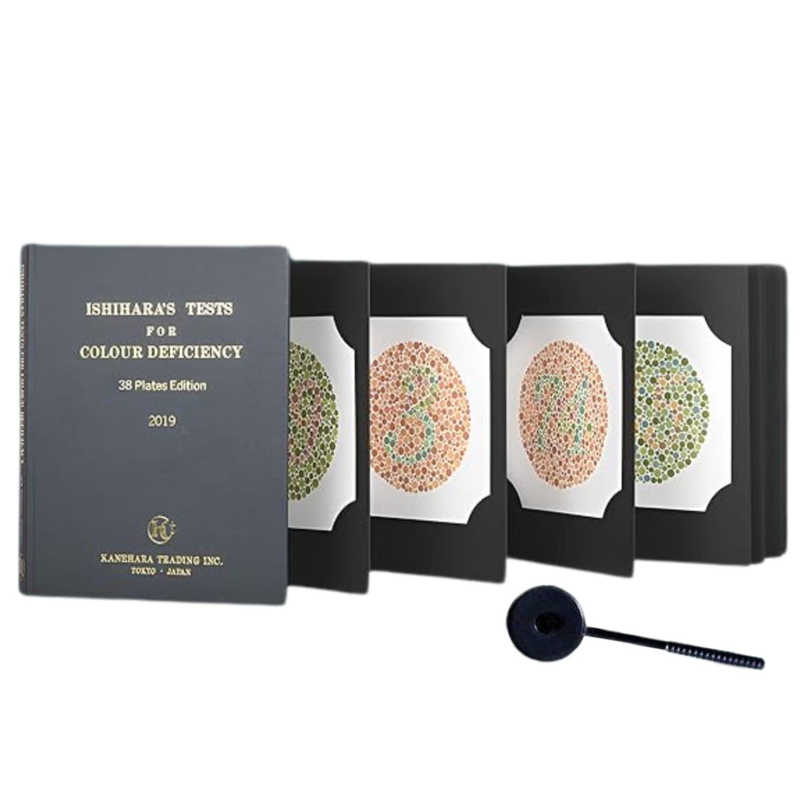 KANEHARA Ishihara Test Chart Books for Color Deficiency 38 Plates with User Manual and One Eye Occluder by KASHSURG