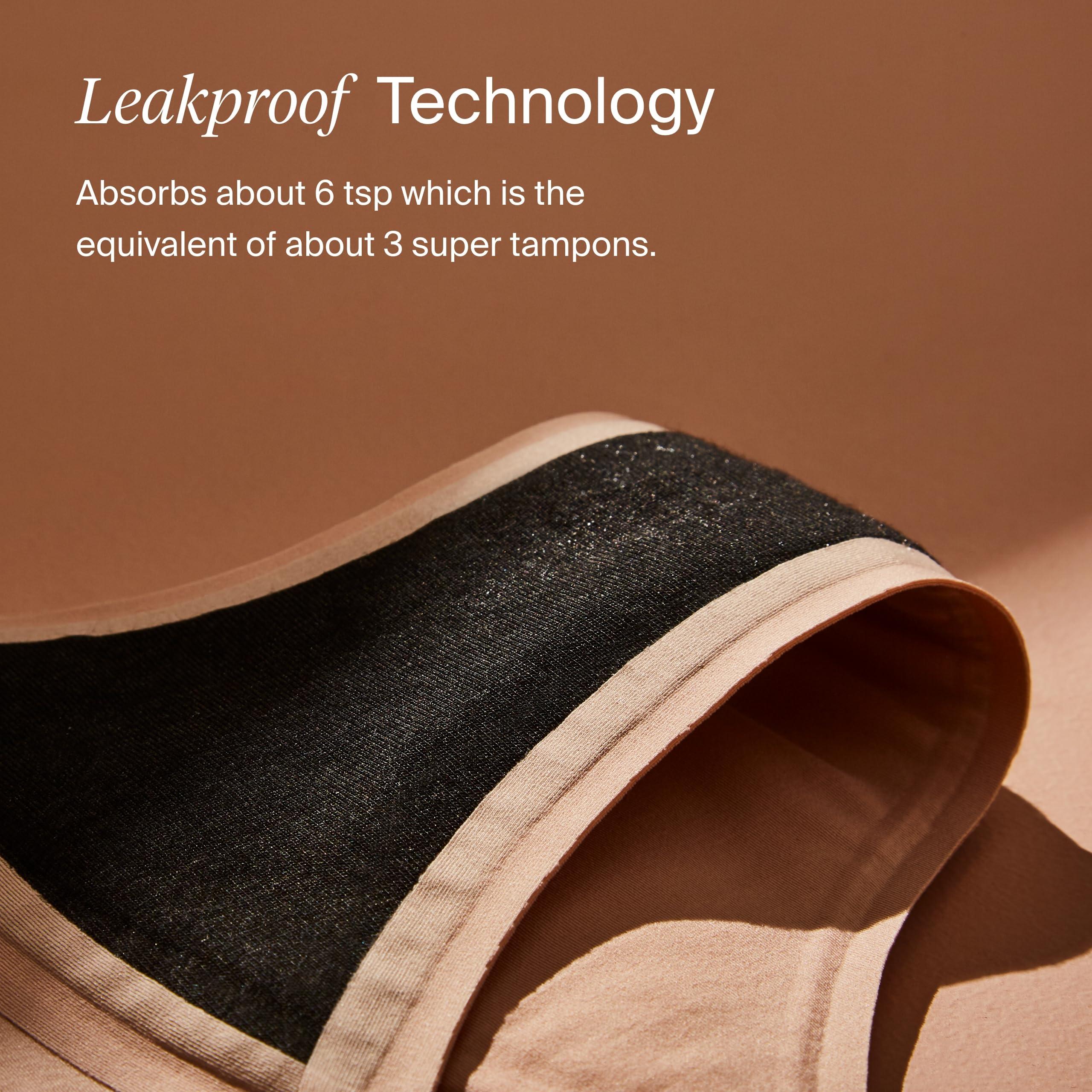 KNIX KNIX Super Leakproof Bikini - Mid Rise Bikini Bottom Period Underwear with Stretchy Fabric - Overnight & Everyday Period Underwear - Black, X-Large (3 Pack)