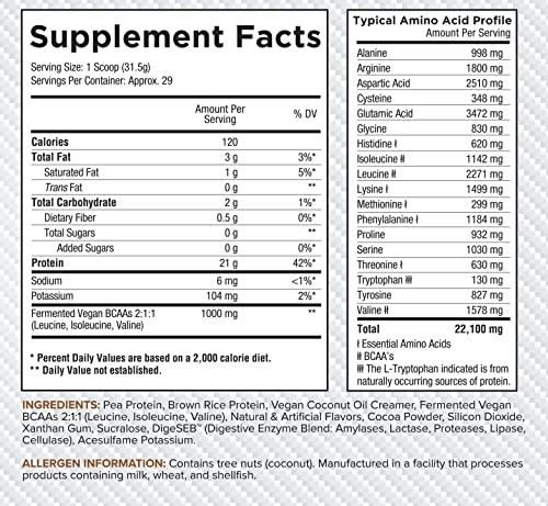 Core Nutritionals Core Nutritionals Platinum Vegan Gourmet Plant-Based Protein Blend with 21Grams of Pea Protein, Lactose, Soy and Gluten Free 29 Servings (Chocolate Brownie Batter)