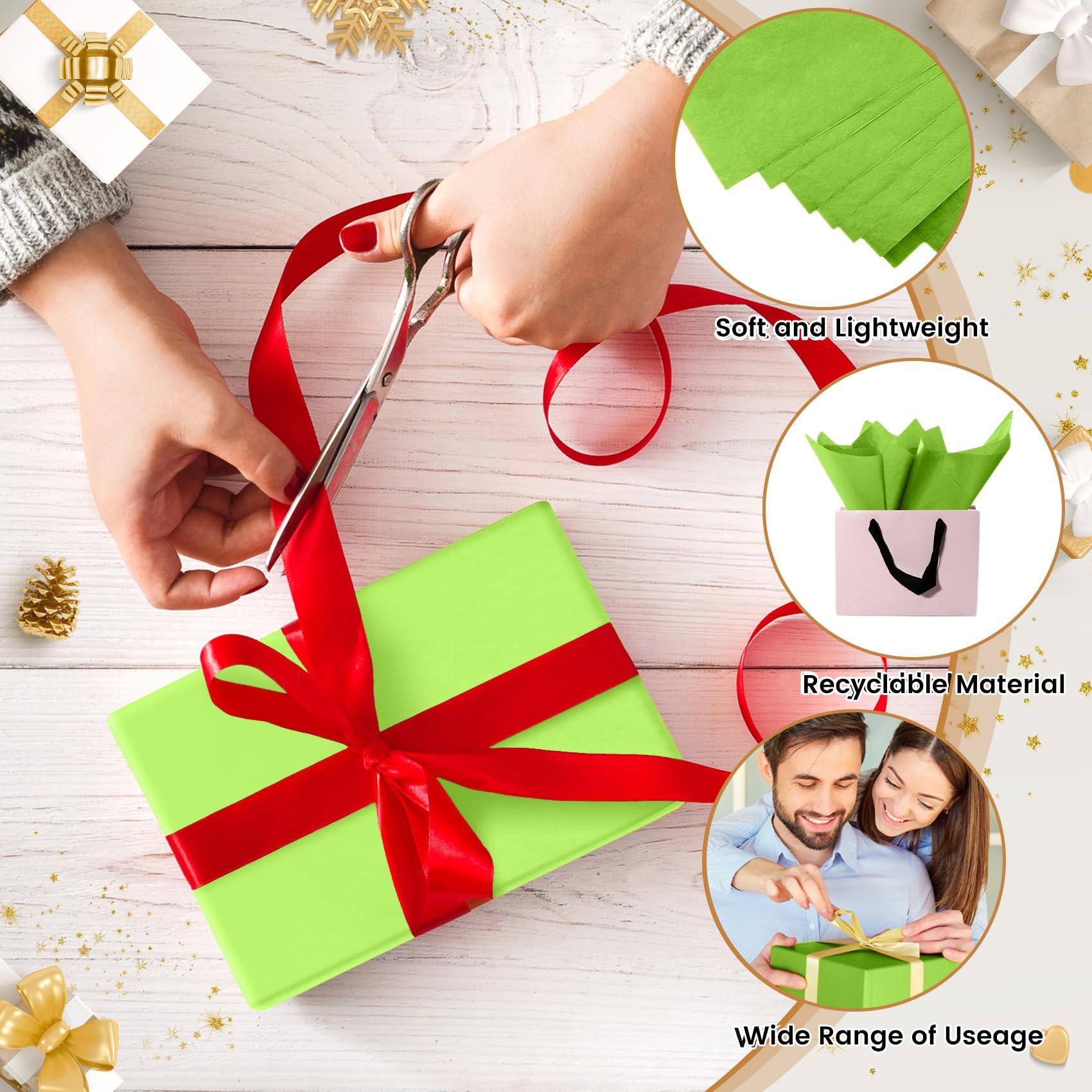 Hlonon 50 Sheets Sage Green Tissue Paper for Gift Bags - 14 x 20 Inches Recyclable Sage Green Wrapping Paper for Weddings Birthday DIY Project Christmas Gift Wrapping Crafts Decor