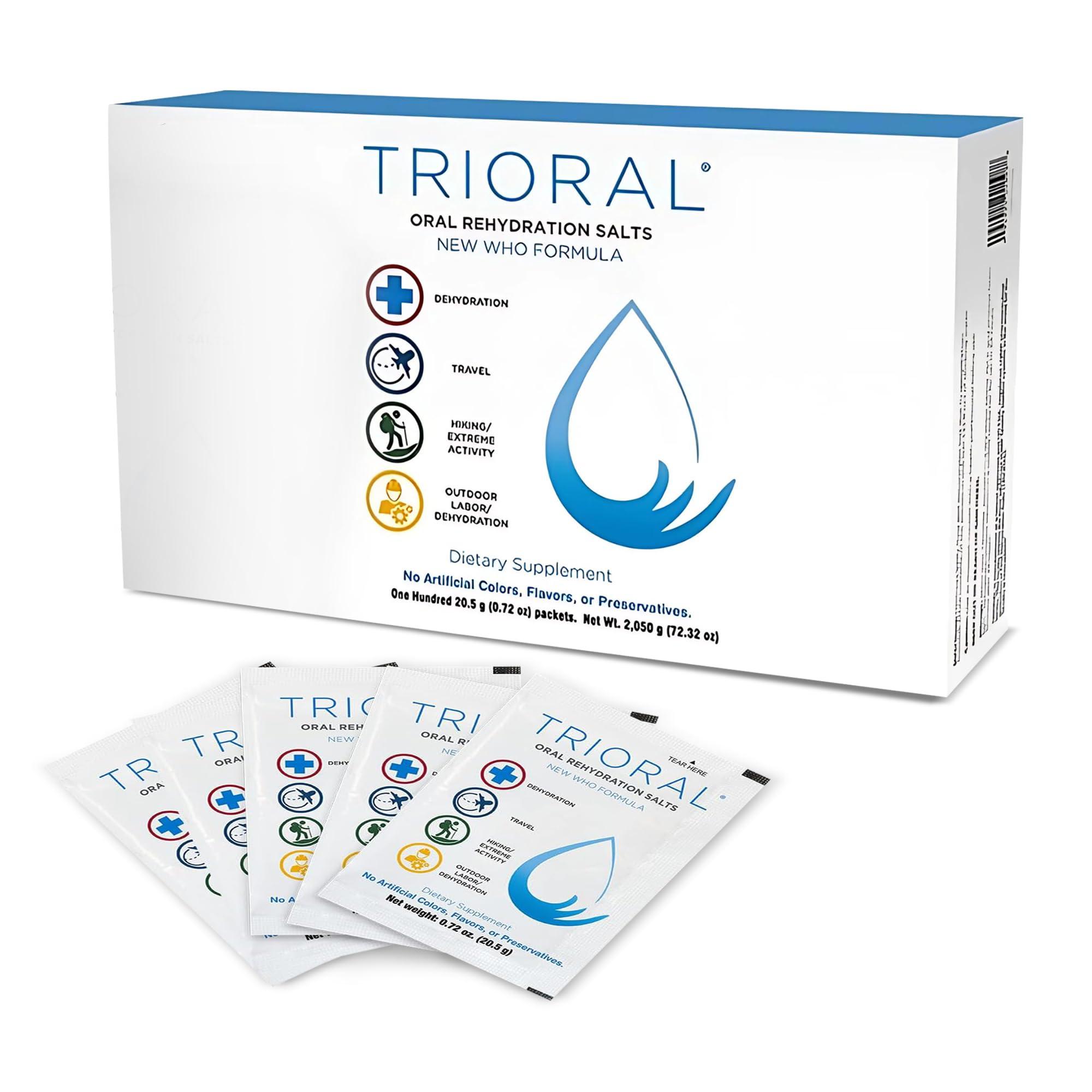 TRIORAL TRIORAL Hydration Electrolytes Powder (100Pack)-Rapid Rehydration Solution,Essential Hydrating Formula,Combat Dehydration from Workouts,Sports & More, First Aid Kit,Travel Must-Haves,Drink Mix Packets