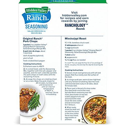 Hidden Valley Hidden Valley Original Ranch Salad Dressing & Seasoning Mix, Gluten Free, Keto-Friendly - 4 Packets (Package May Vary)