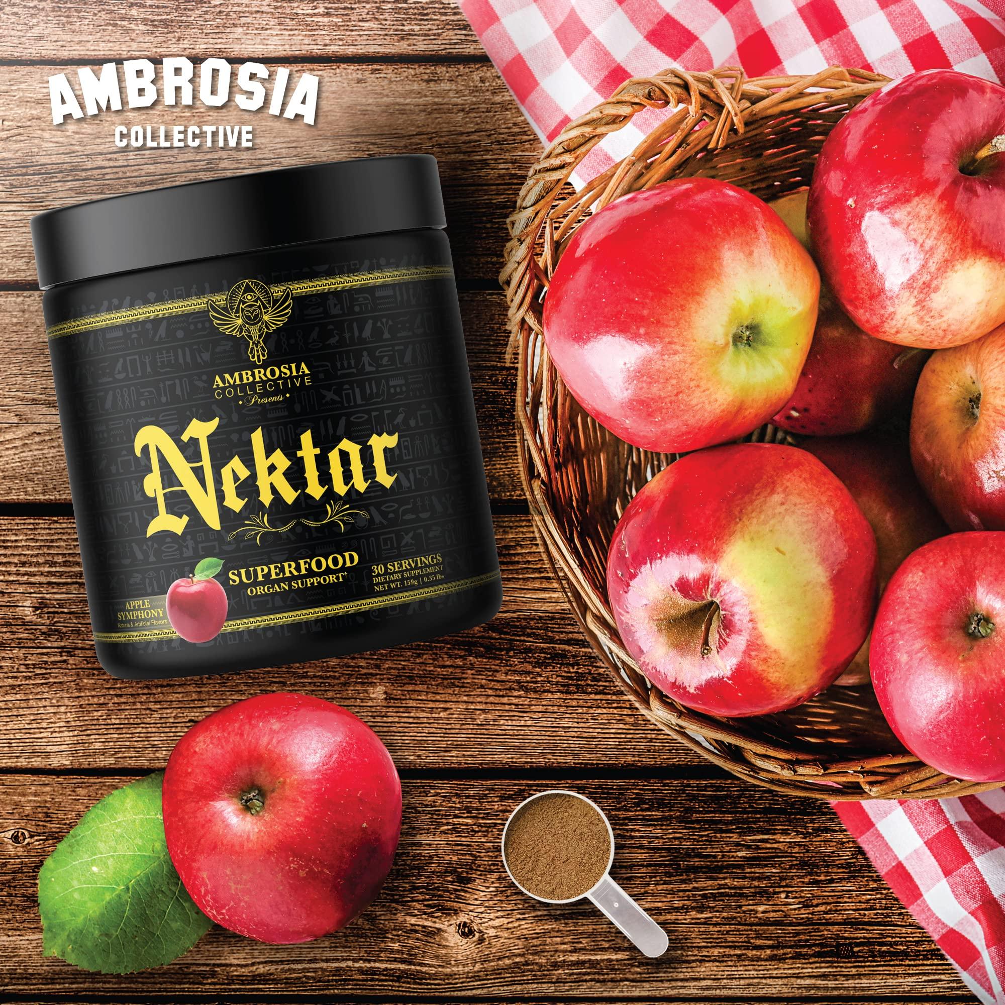Ambrosia Ambrosia Nektar - Superfood Powder | Complete Health Supplement | Organ Support - Liver, Heart, Kidney Health | 30 Servings (Apple Symphony)