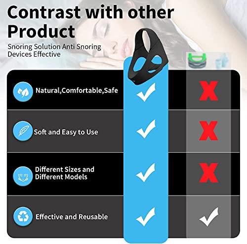 Babyfond Anti Snoring Chin Strap for Men and Women, Comfortable Chin Strap for Cpap Users, Adjustable Stop Snoring Chin Strap Snoring Solution Chin Straps to Keep Mouth Closed While Sleeping (Black)