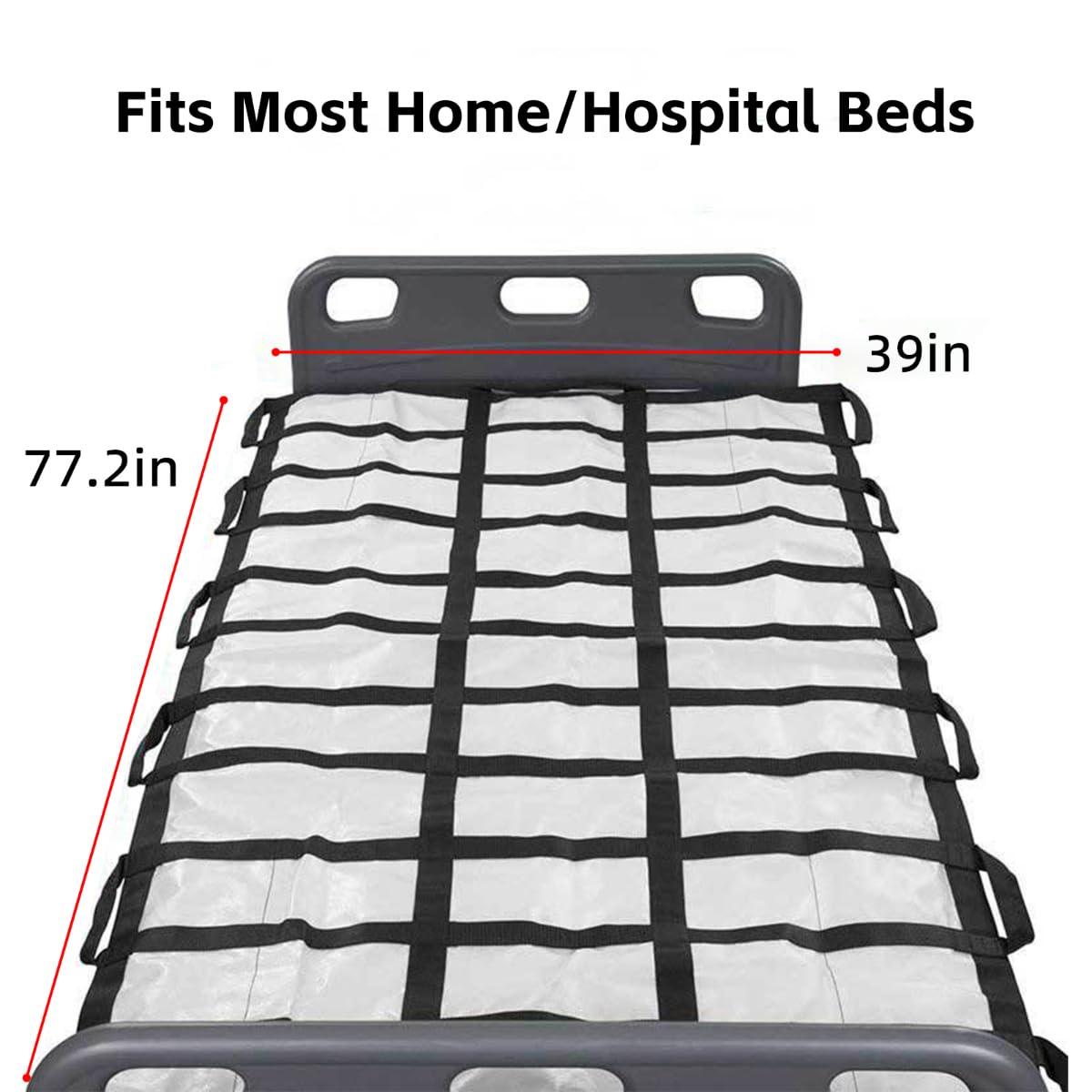 CRAZY ROSA CRAZY ROSA Positioning Bed Pad with 14 Handles, 77x 39\" 600lbs Load-Bearing Patient Transfer Sheet for Lifting & Turning, Elderly Bedridden Patients Transfer Blanket