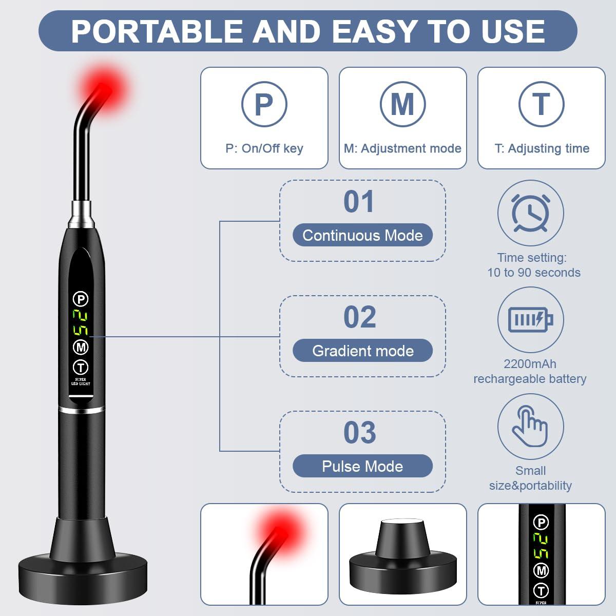 OPMGUWZY Red Light Cold Sore Red Light WandCanker Sore Treatment Herpes Lip Treatment Fever Blister Relief Device for Nose Ear Mouth Joint Muscle2-in-1 Multifunctional Red Light Device for Body with Glasses