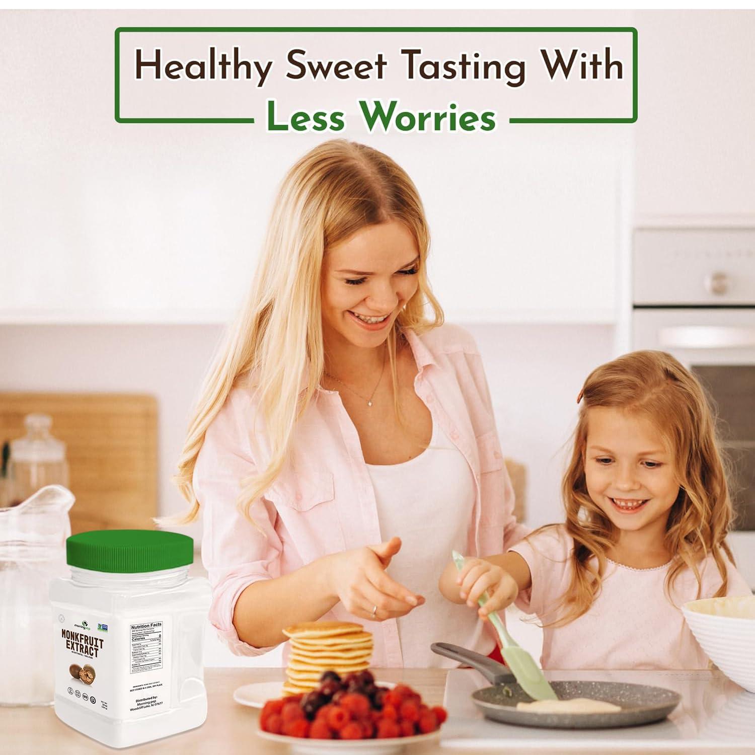 Morning Pep Morning Pep 100% Pure Monk Fruit extract sweetener, No Erythritol, Monkfruit Extract Powder, NON-GMO Project Verified, Keto Certified, OU kosher, No Fillers Zero Calories | Over 900 Servings | 10 oz