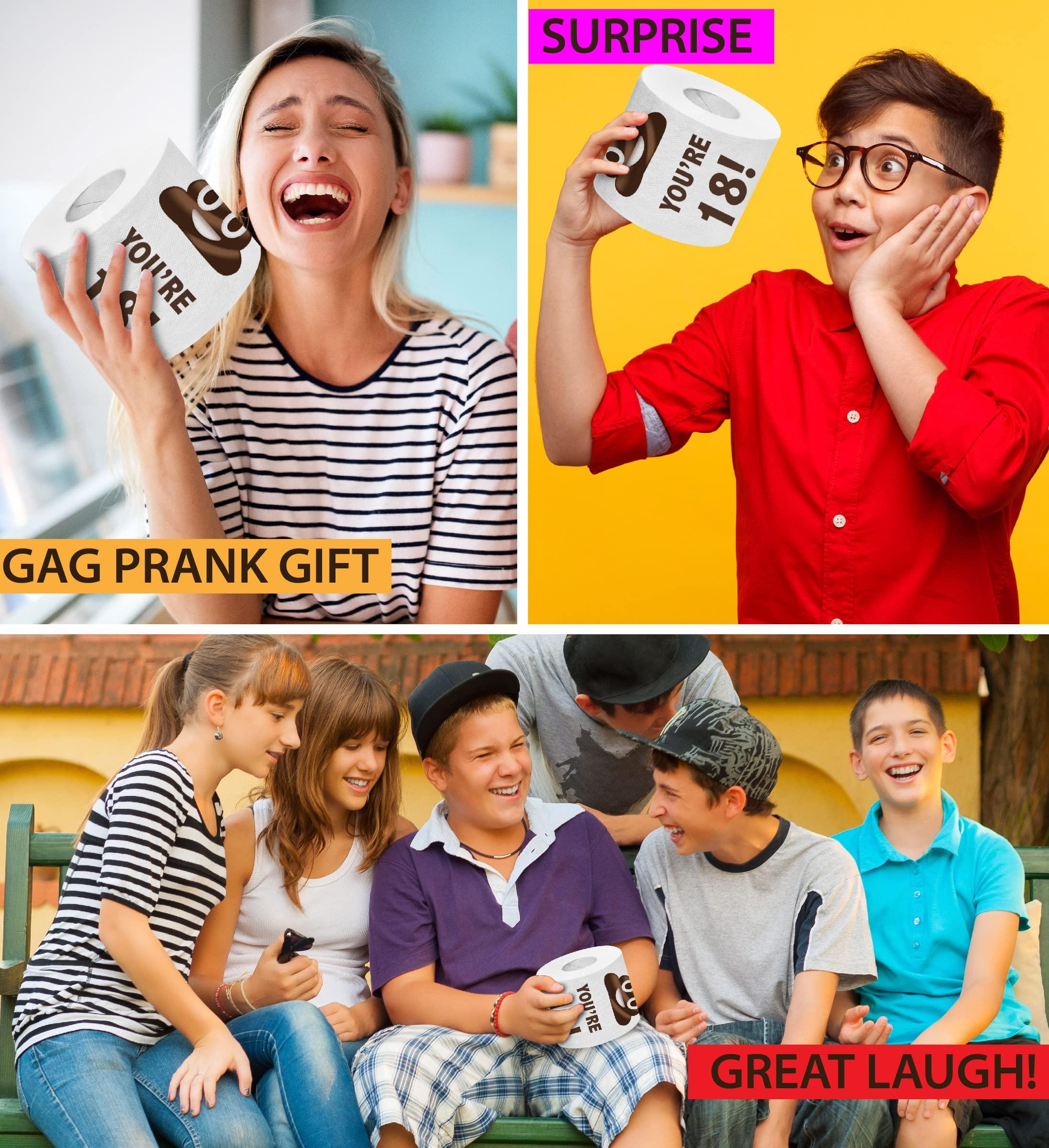 Printed TP Printed TP Holy You\'re 18 Birthday Toilet Paper Gift - 18th Bday Party Funny Birthday Gift Joke Toilet Paper Prank, Novelty Unique Birthday Presents for Men, Women, Family, Friends - 500 Sheets