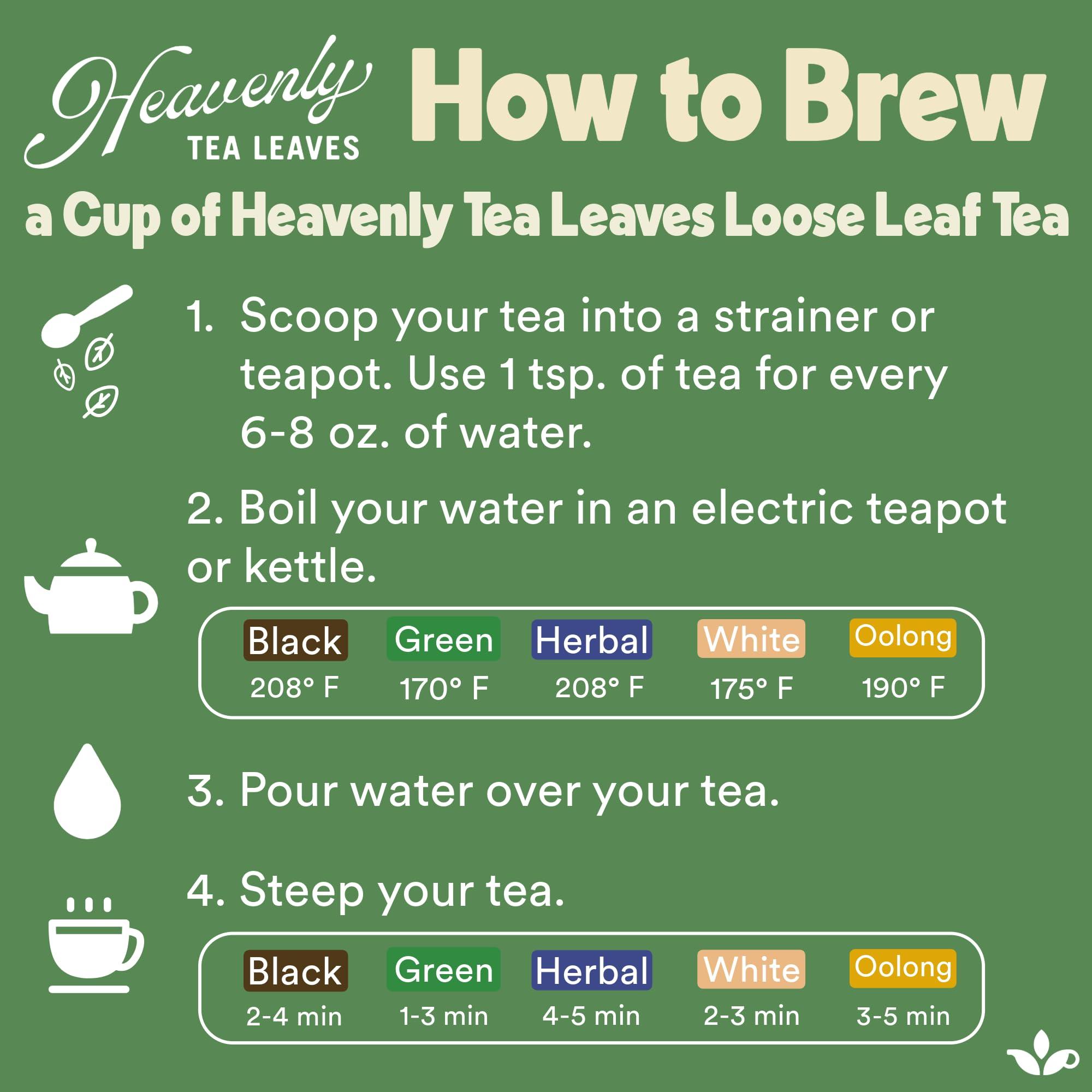 Heavenly Tea Leaves Heavenly Tea Leaves Organic Loose Leaf Herbal Tea Sampler (Approx. 90 Cups of Tea), 9 Naturally Caffeine-Free Tisanes - Great Hot or Iced, Variety Pack, Assorted Gift Set, Health & Immune Support