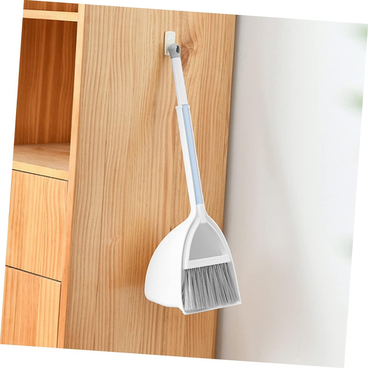 Ipetboom Dustpan Brush Set Mini Broom with Dustpan Little Housekeeping Helper Handle Upright Dustpan Floor Sweeping Tool for Home Office Shop Kitchen