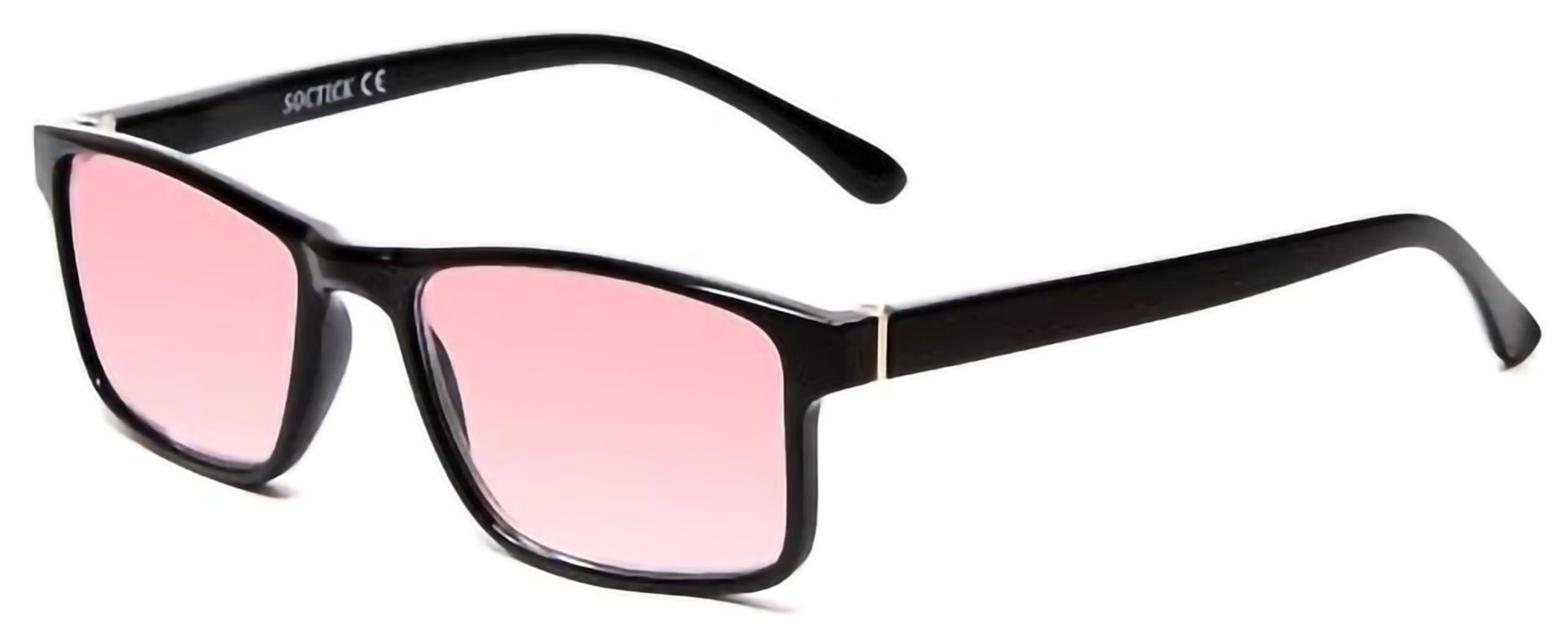 Medspex Medspex Pink FL-41 Tint Reading Glasses +5.00 Black Light Sensitivity Outdoor Indoor Fluorescent Photophobia Eyeglass