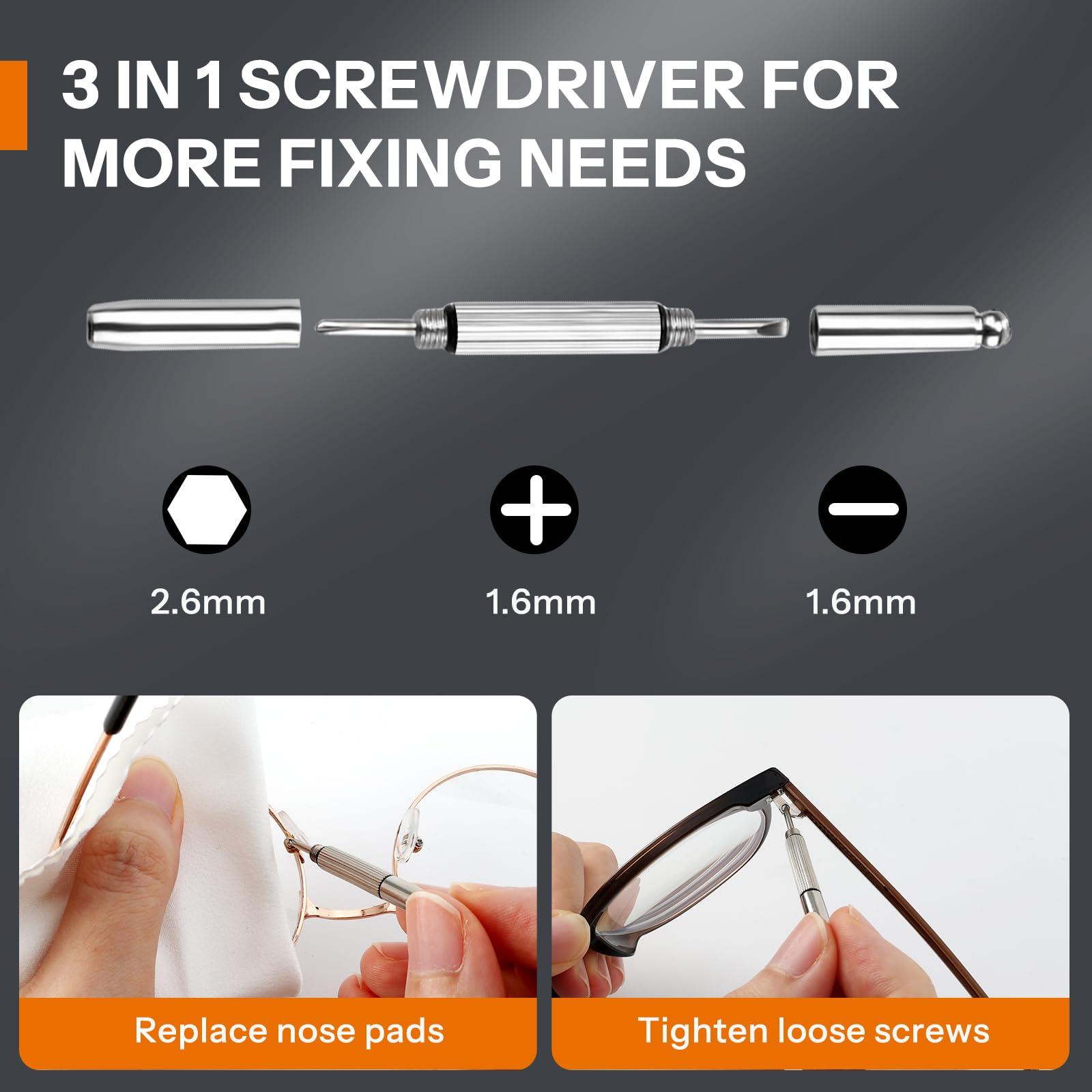 Maxsure Glasses Cleaner,8 in 1 Glasses Cleaning Kit with 24H Anti Fog Eyeglass Cleaner Spray| Portable Glasses Cleaner Tool|Eye Glass Clean Cloths, Glasses Anti Slip with Soft Eyeglass Nose Pads & Ear Grip