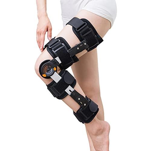 JIONET JIONET Orthopedic Support Knee Pads Adjustable -10-120 Hinged Leg Band Knee Brace Protector Powerleg Bone Orthosis Ligament Care for Meniscus Repairs (Color : Black)