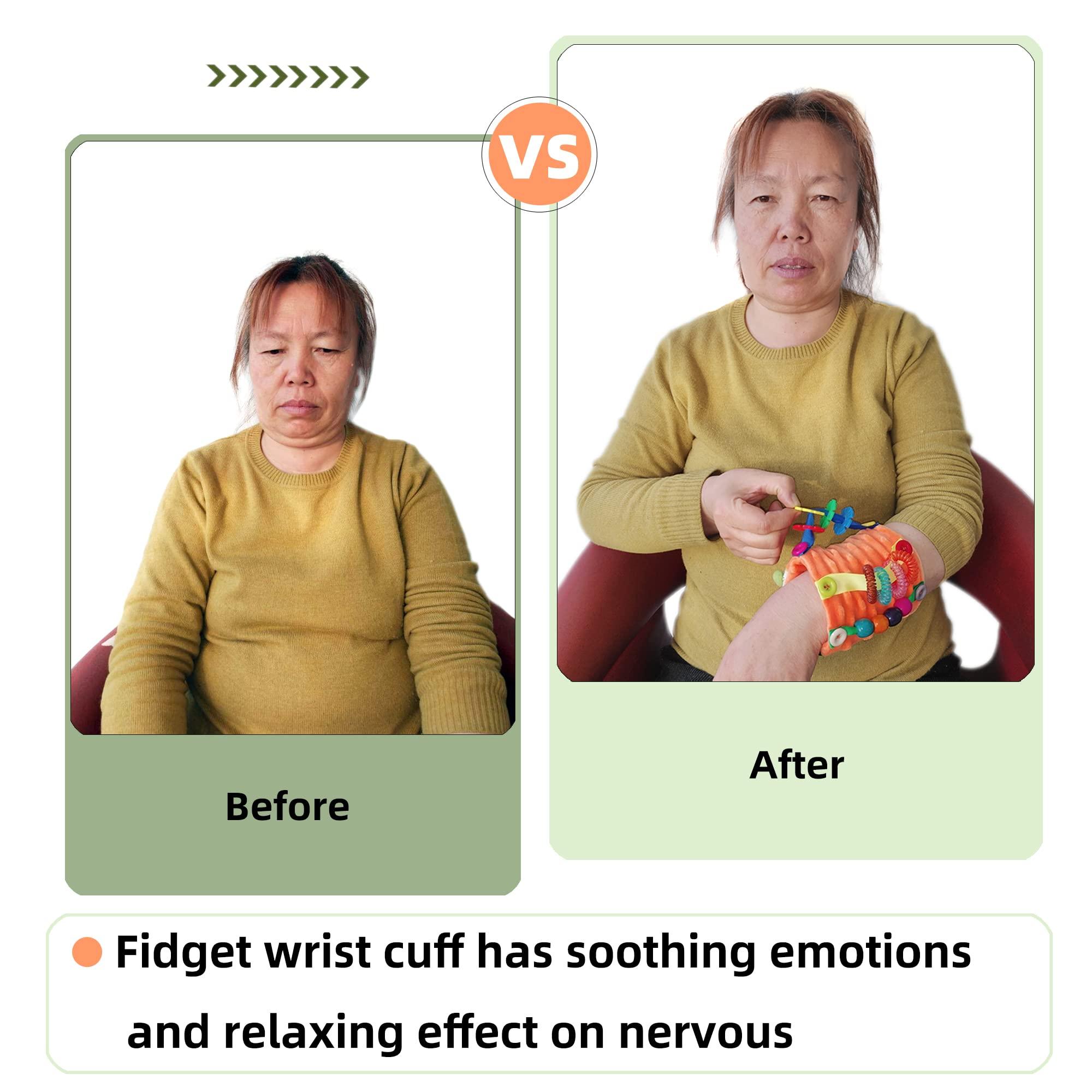 welsoon Sensory Toys for Alzheimer Patients Anxiety Relief Autistic Dementia Sensory Arm Pillow Fidget Wrist Cuff