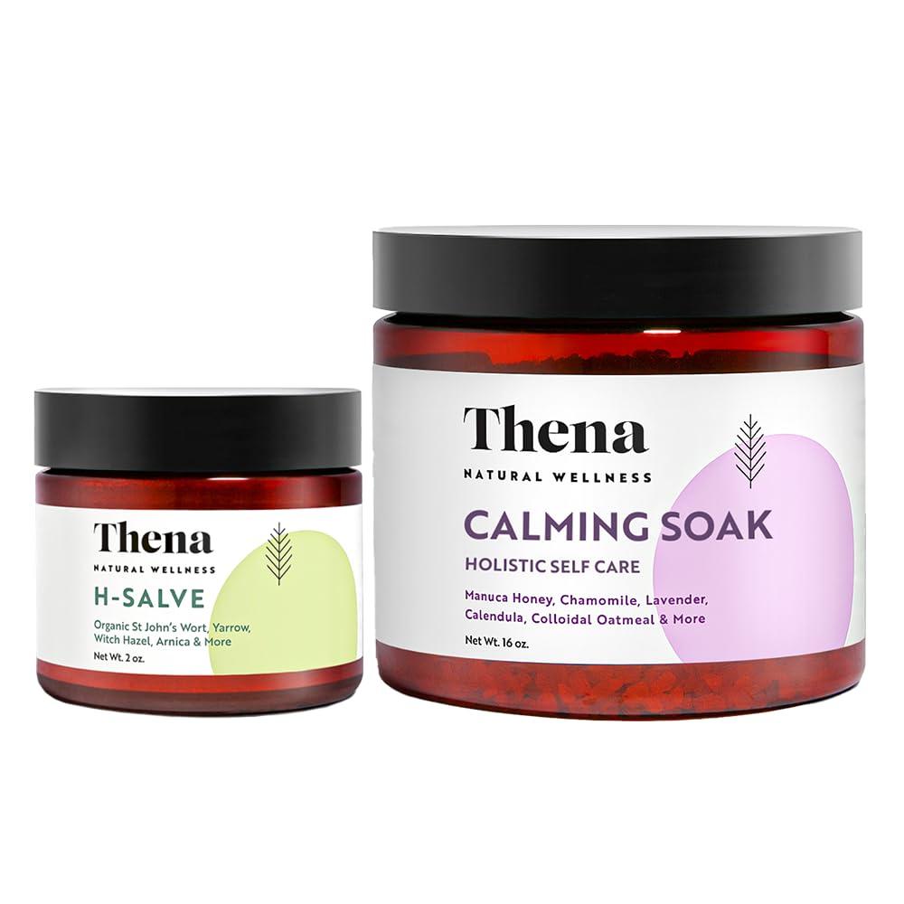 THENA Natural Wellness Thena H Salve & Calming Soak Natural Hemmoroid Treatment Gentle Soothing Self Care Men & Women