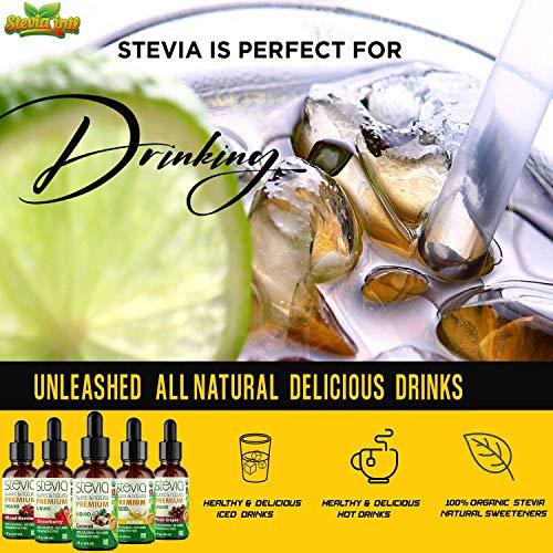 STEVIA INTL Stevia Intl - (Pack of 5) Exotic Fruits Bundle. 5 Flavors Stevia Liquid Drops. All Naturally Sweet, Non-Bitter, No Sugar Added, 0 Carb, 0 Calorie, Non-GMO, Vegan, Diabetic & Keto Friendly (1oz)