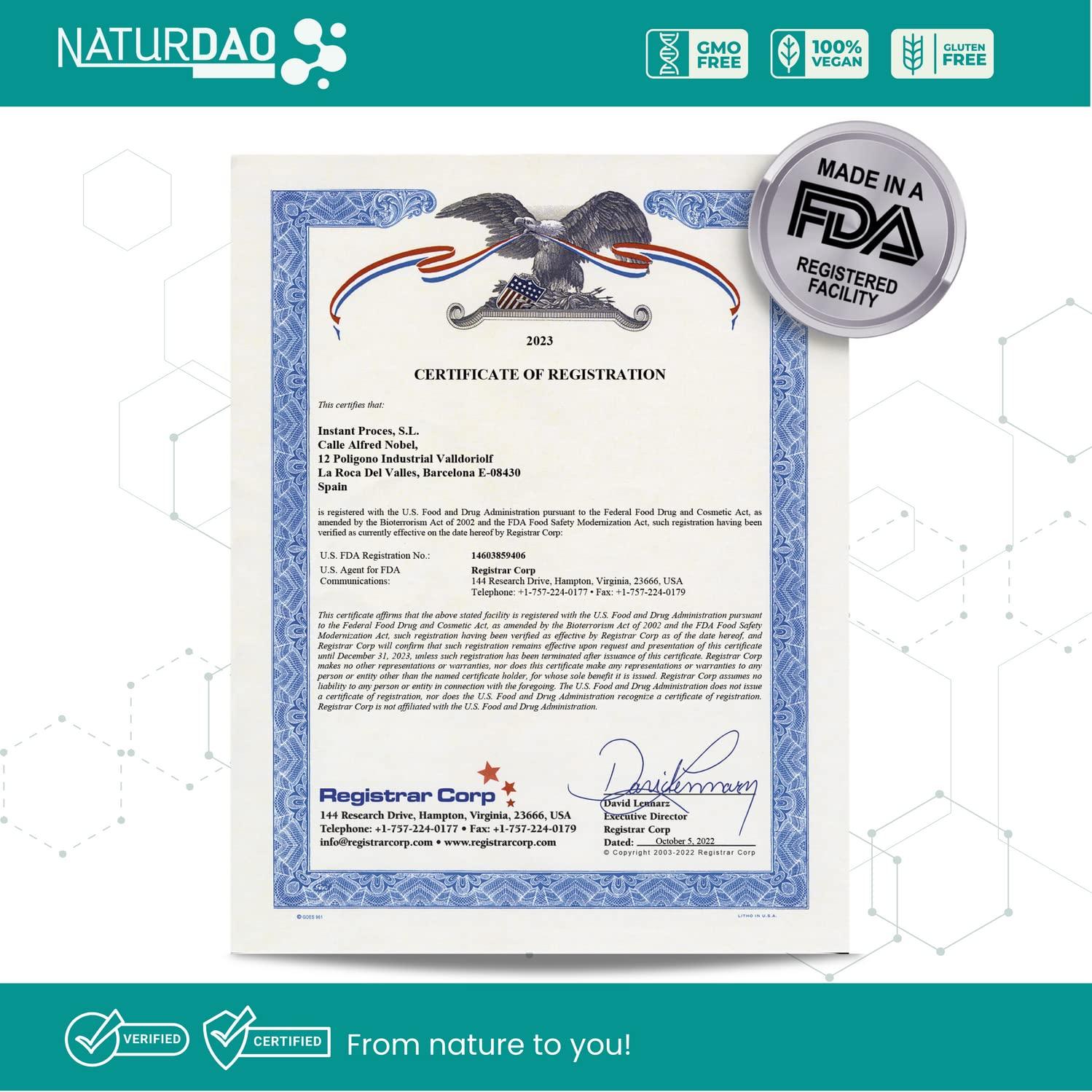 NATURDAOCOM LEGUMACTIVE NATURDAO - 1,000,000 HDU - DAO Enzyme Supplement - Histamine Block - Diamine Oxidase - Food Intolerance - 60 Tablets