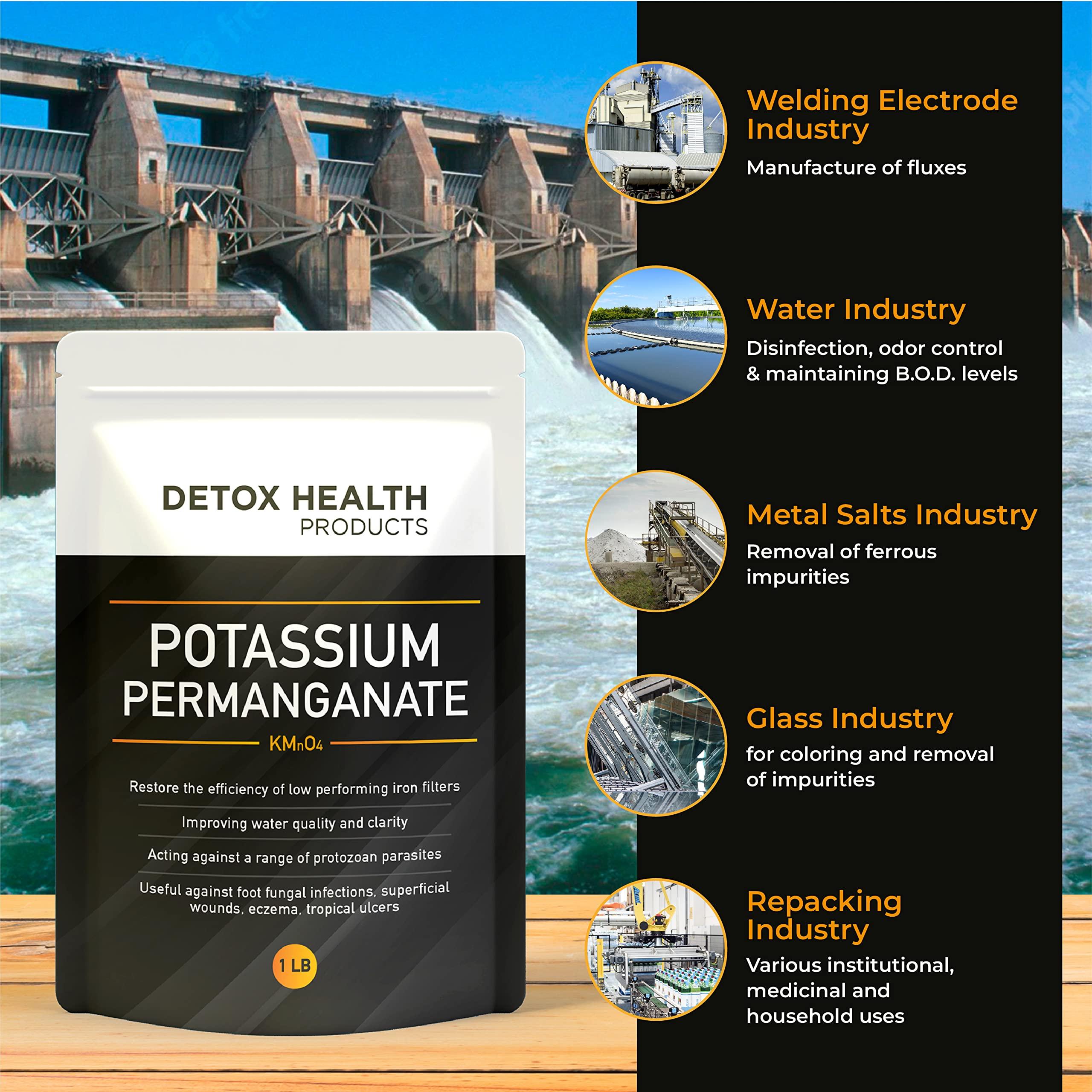 Detox Health Products Potassium Permanganet - Free Flowing Powder - Detox Health Products - 2 OZ