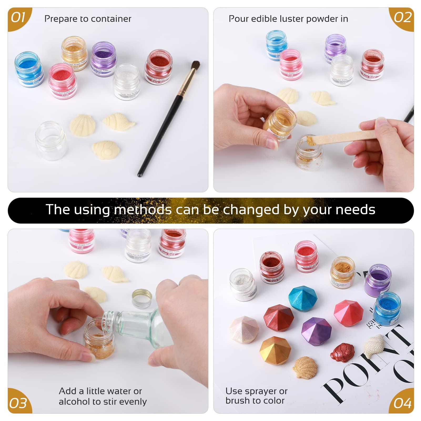 Jelife Jelife Edible Gold Luster Dust - 5 Grams Food Grade Cake Dust Shimmer Powdered, Flavorless Edible Metallic Powder Food Coloring for Cake Decorating, Chocolates, Fondant, Drinks, Painting & More, Vegan