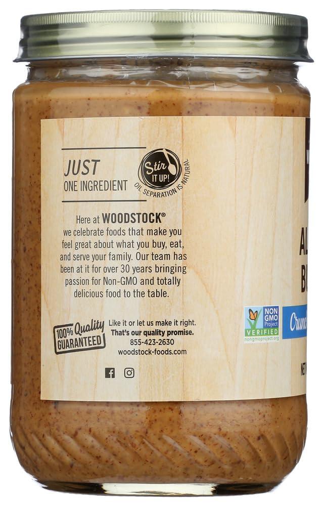 Woodstock Woodstock Almond Butter - Crunchy - Unsalted - Case of 12 - 16 oz.