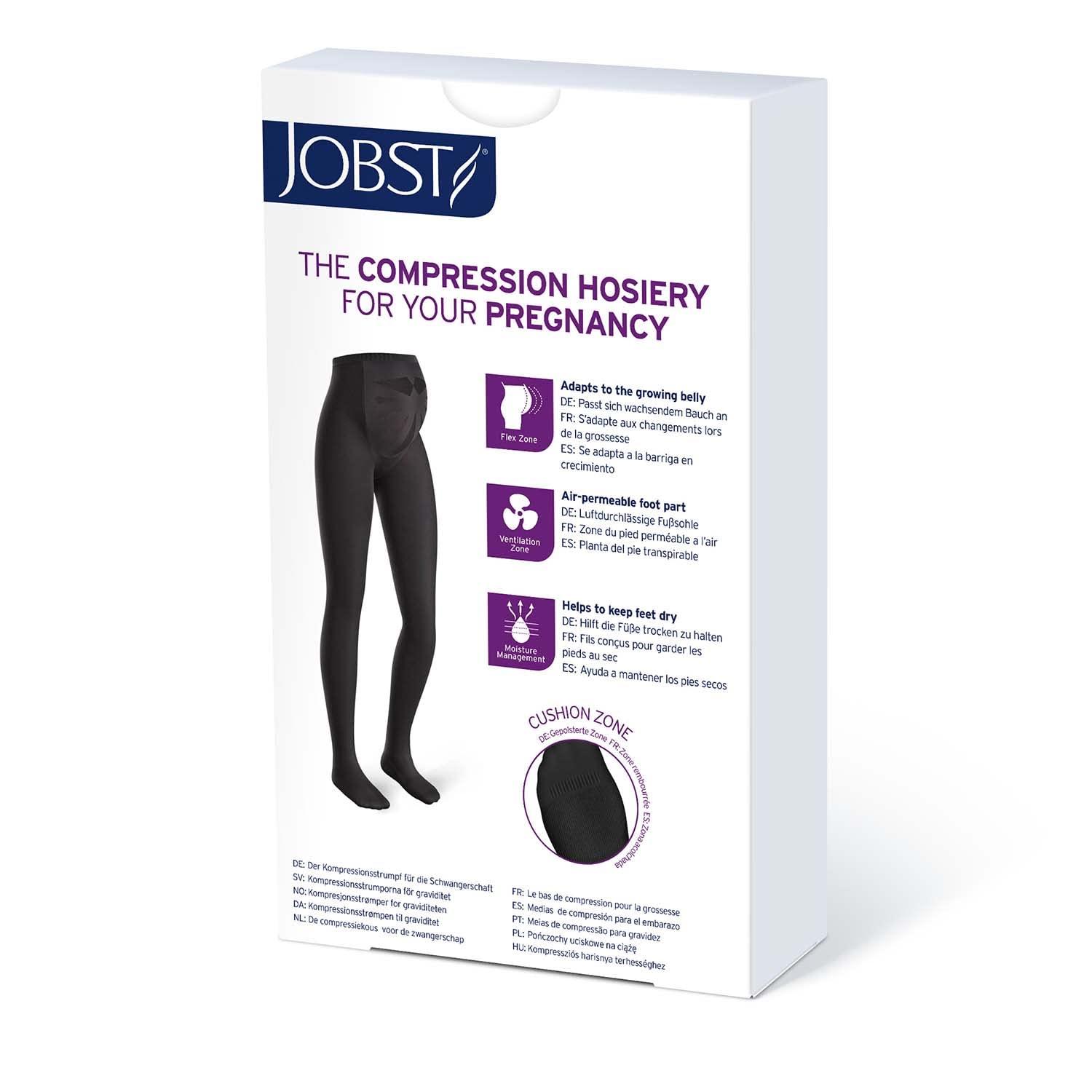 JOBST JOBST Maternity Opaque Compression Stockings, 15-20 mmHg, Waist High, Closed Toe, Navy, Medium