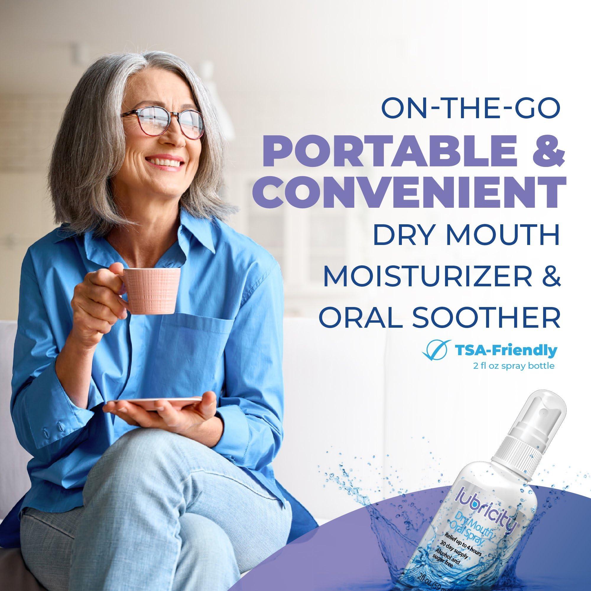 Lubricity Lubricity Dry Mouth Oral Spray for Symptomatic Relief of Dry Mouth, Flavorless - 2 oz, 30 Day Supply