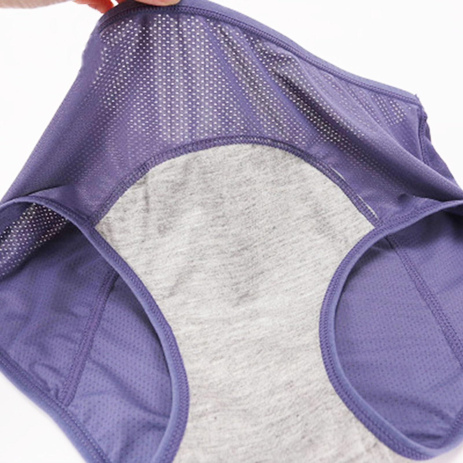 Ogvfunv Ogvfunv High Waist Incontinence Underwear for Women, Washable Incontinence Panties Women, Soft Middle Waisted Briefs 4pcs,A,XL