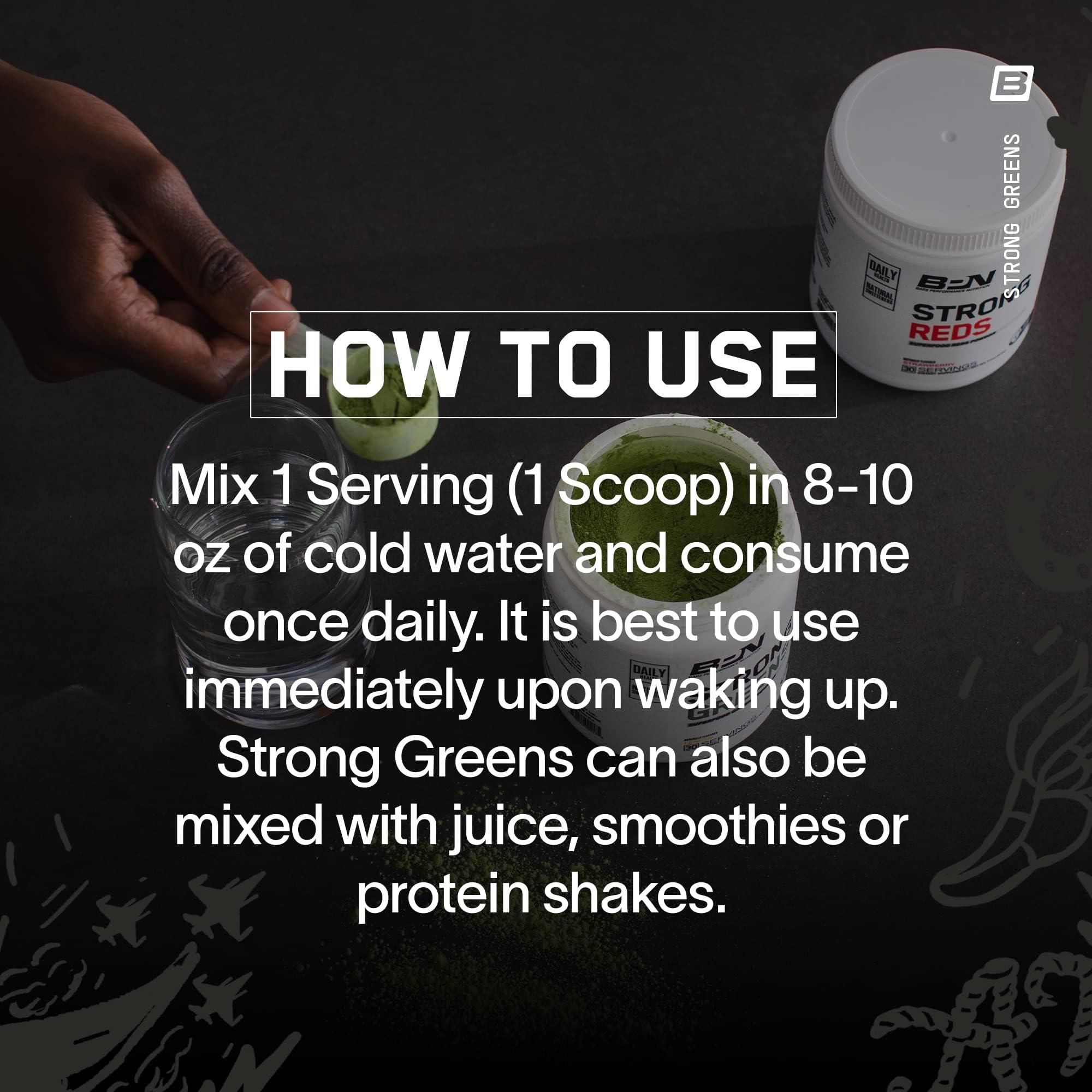 BARE PERFORMANCE NUTRITION BARE PERFORMANCE NUTRITION, BPN Strong Greens Superfood Powder, Improved Digestion, Increased Energy, Immune System Support, Sweet Mint, 30 Servings