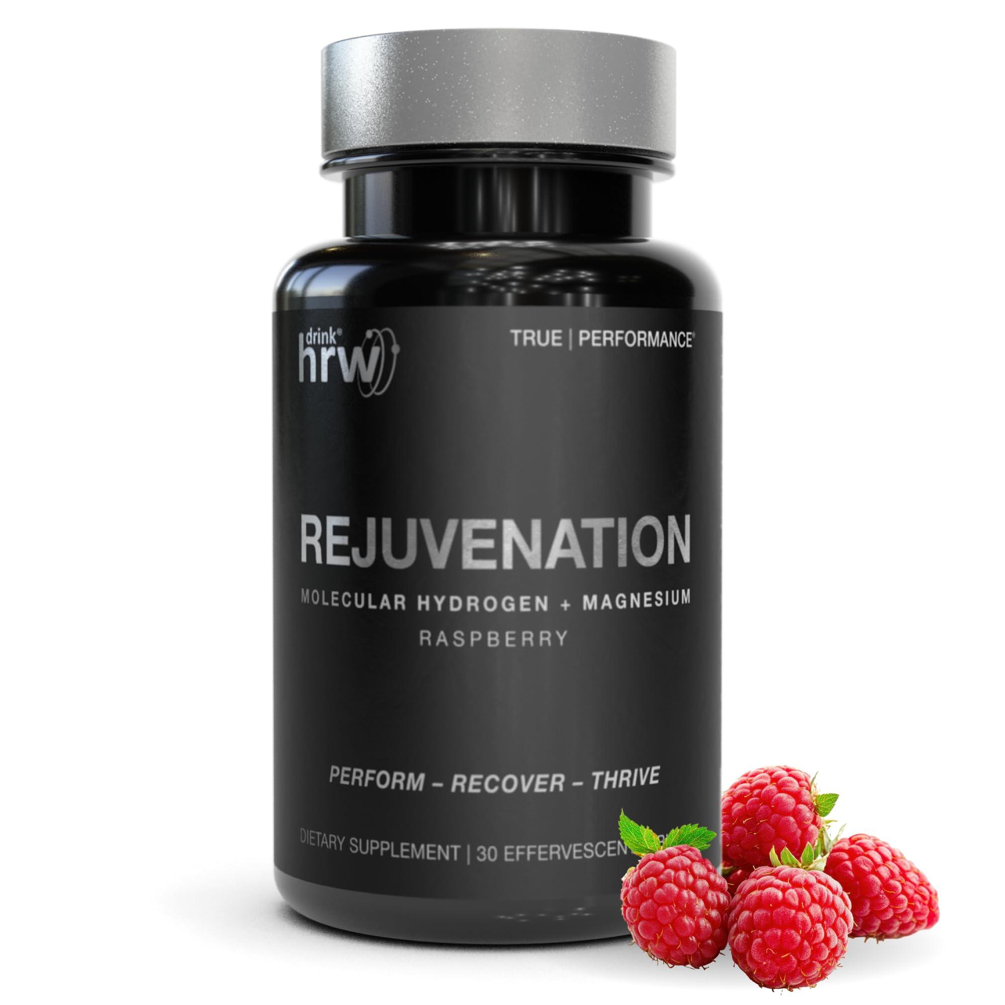 DRINK HRW Rejuvenation Sport Molecular Hydrogen Tablets: Highest Dose, and Concentration of Any Hydrogen Water Technology, Boost Energy, Improve Recovery, Support Mitochondrial Function, Raspberry