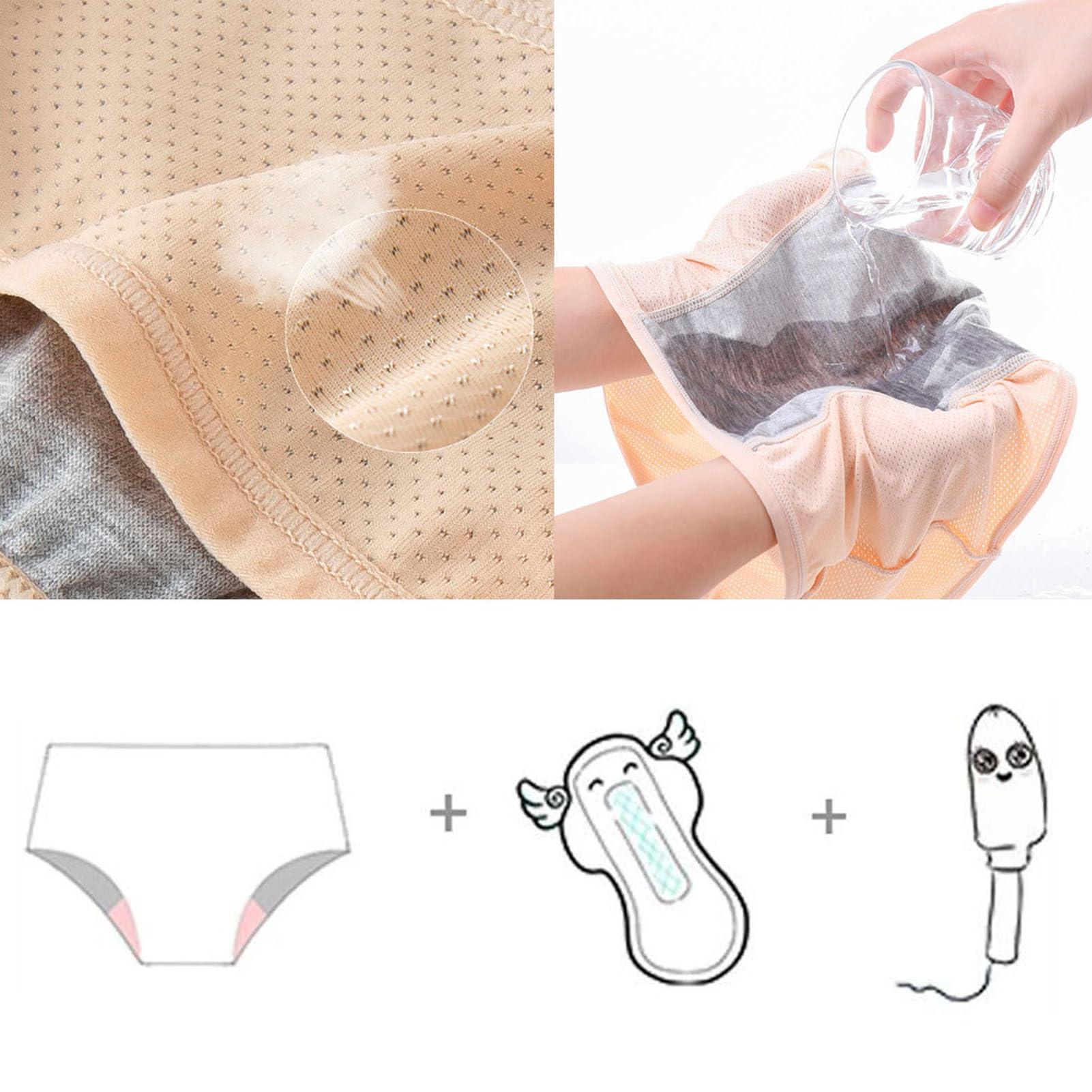 Ogvfunv Ogvfunv High Waist Incontinence Underwear for Women, Washable Incontinence Panties Women, Soft Middle Waisted Briefs 4pcs,A,XL