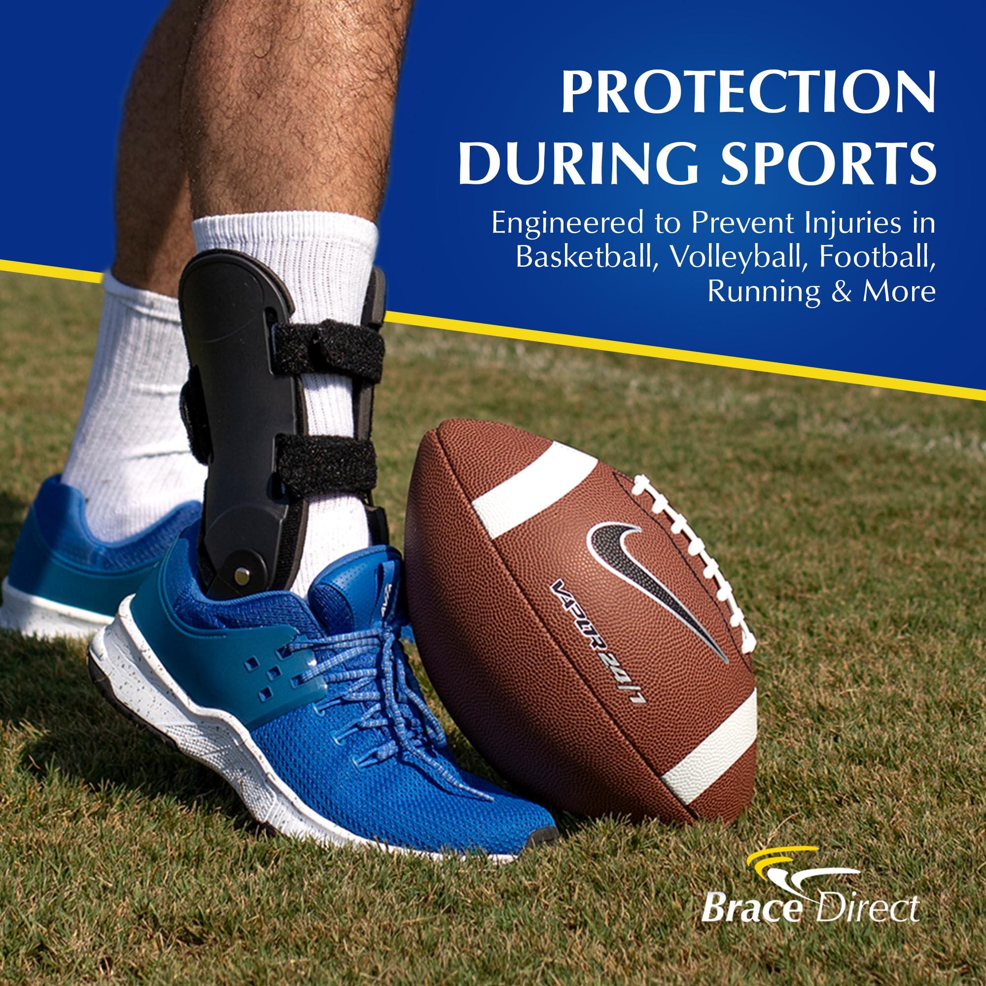 Brace Direct Brace Direct Semi-Rigid Active Ankle Brace Stabilizer for Sprain Support and Protection for Volleyball, Basketball, Football and more - Men and Women