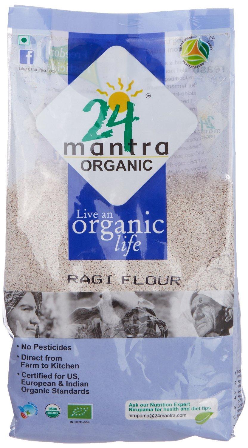 24 MANTRA 24 Mantra Organic Ragi Flour (Finger Millet Flour) - 4 lbs, Gray