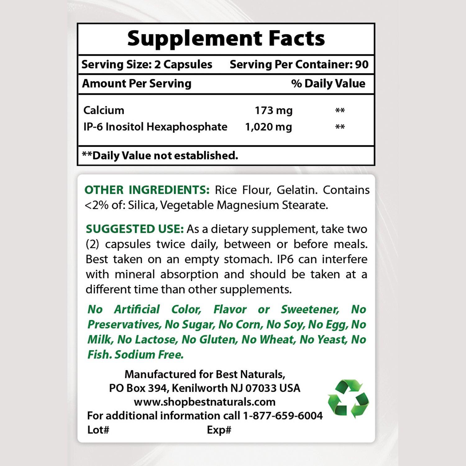 Best Naturals Best Naturals IP-6 510 mg & Vitamin K2 (MK7) with D3