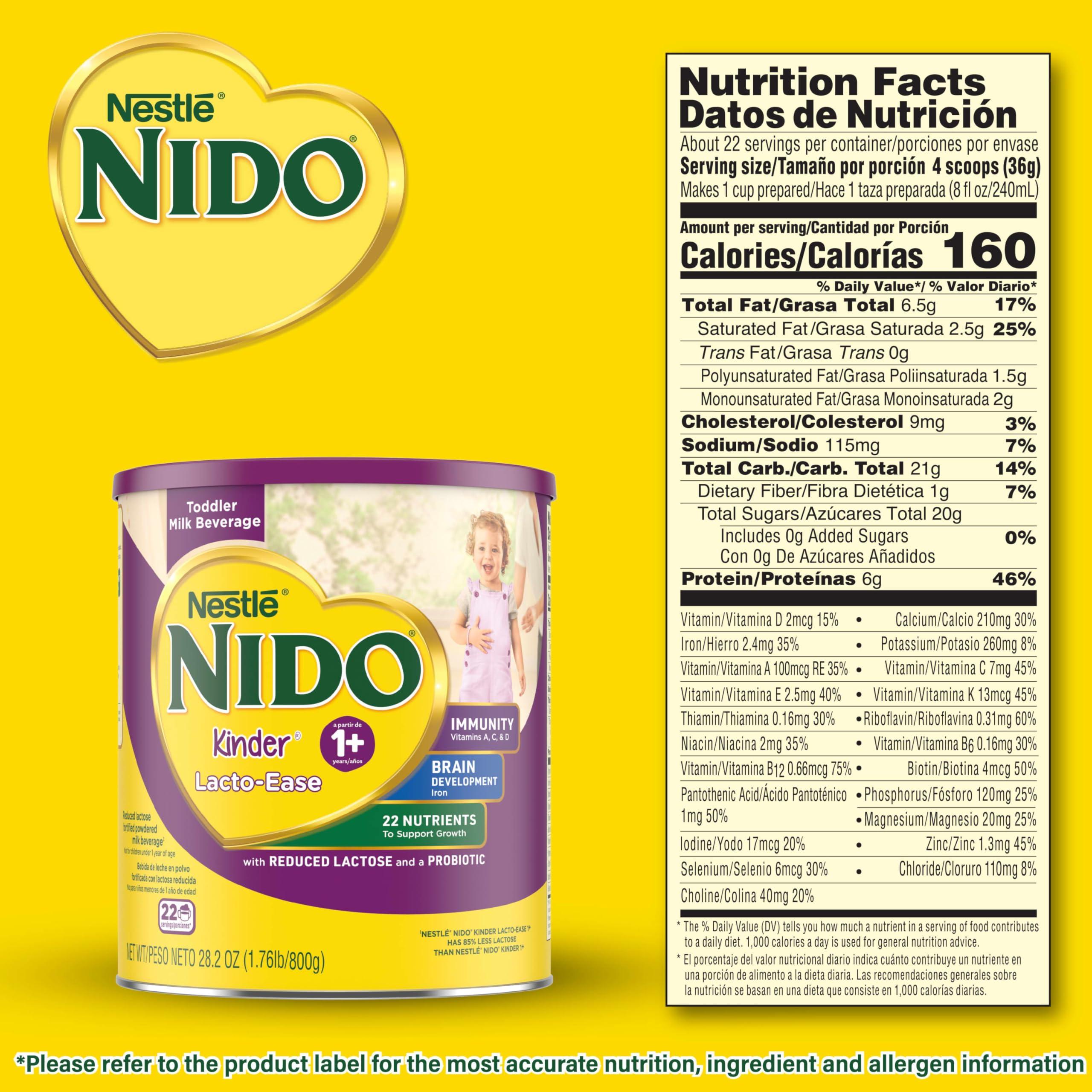 Nido Nestle NIDO Lacto-Ease Toddler Powdered Milk Beverage - 28.2 Oz Canister - Toddler Drink Mix