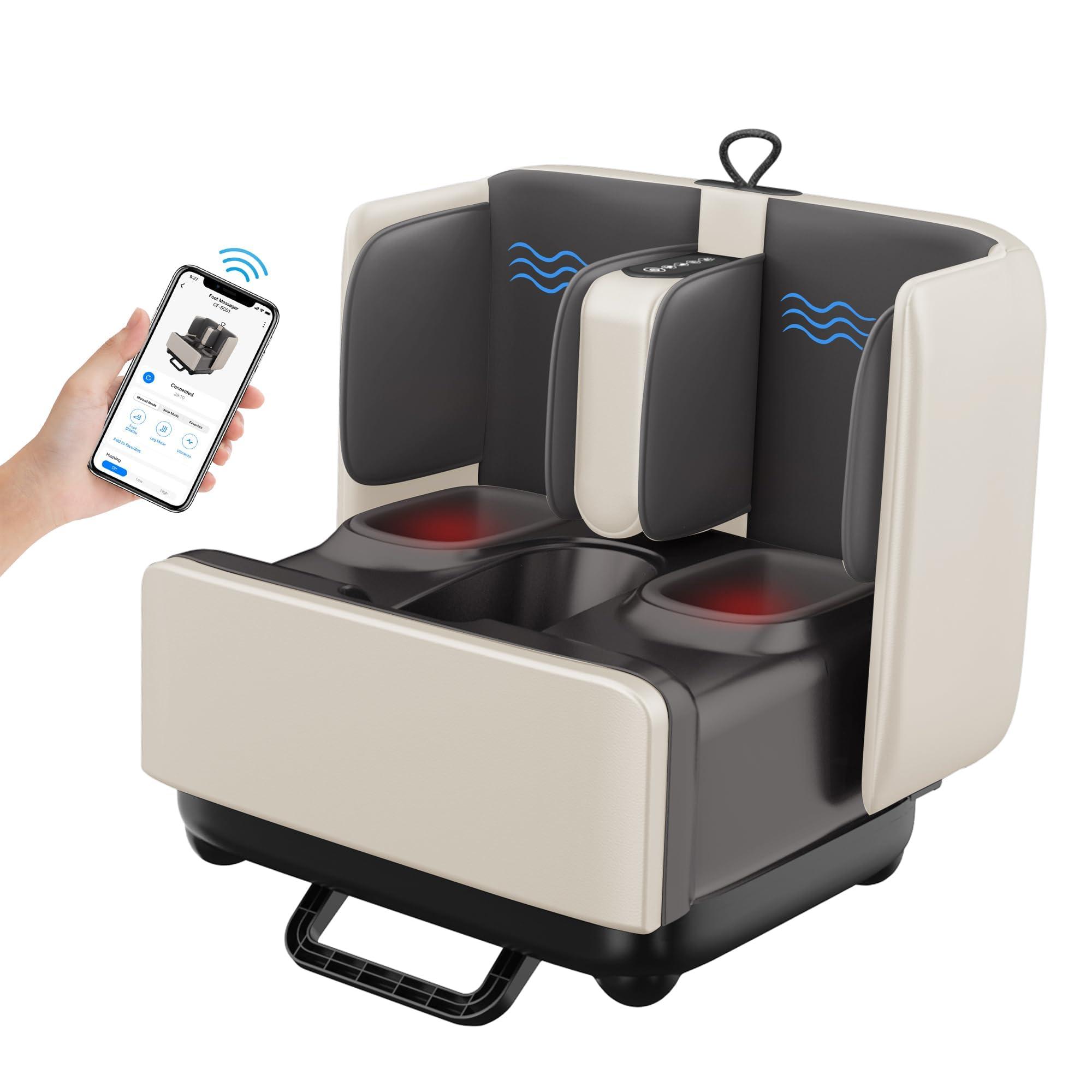 COMFIER COMFIER 2-in-1 Shiatsu Foot Massager&Foot Rest,Foot and Calf Massager with APP Control,Heated Feet Massager,Calf Massager for Foot Pain Relief,Gifts for Men,Women