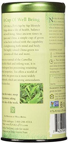 The Republic of Tea The Republic of Tea - Decaf The Peoples Green Tea, 50 Tea Bags, Tin | Gourmet Tea | Decaffeinated