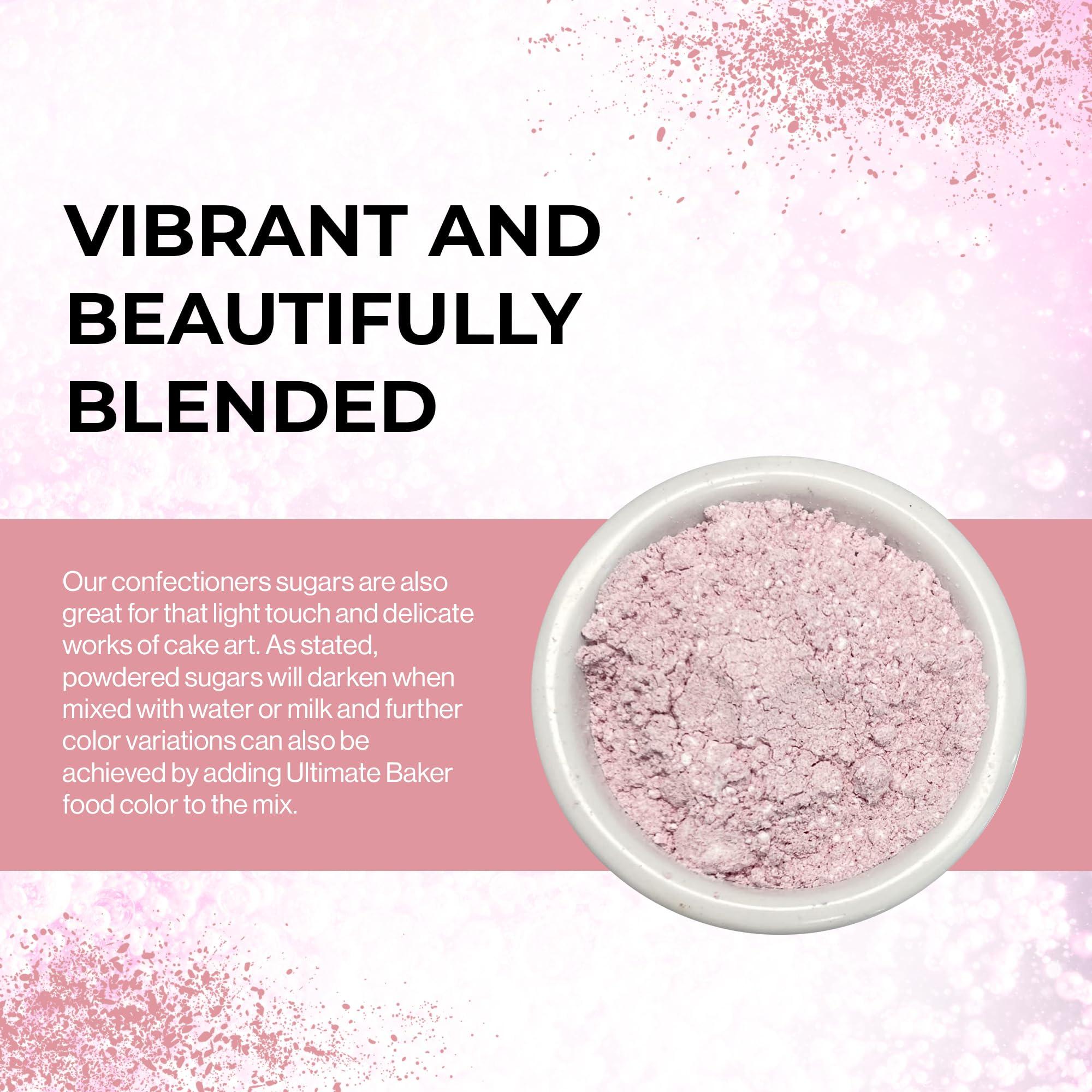 Ultimate Baker Ultimate Baker Powdered Sugar - Naturally Colored Icing Sugar for Icing & Frosting, Extra Fine Grain Confectioners\' Sugar for Baking (4oz Bag, Pink)