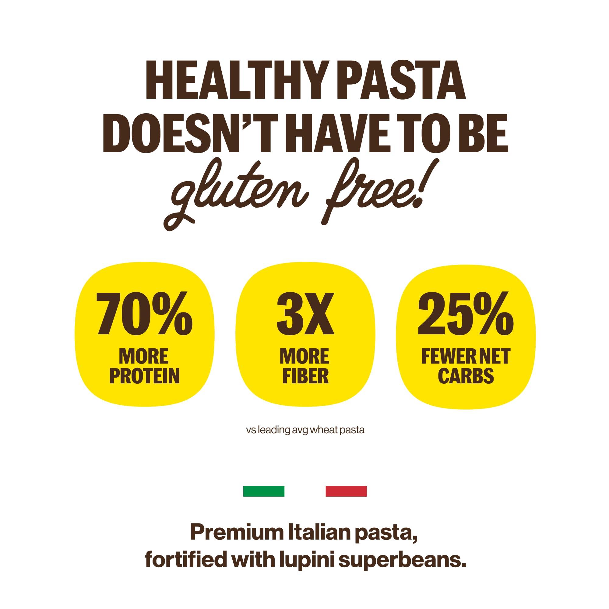 BRAMI Brami Fusilli, Curly Mac, Radiatori Italian Protein Pasta | Low Carb | High Fiber | High Protein | Keto | Non-GMO | Made in Italy | Semolina Pasta, Fortified with Heart Healthy Lupini Beans | 8oz (Pack of 6)