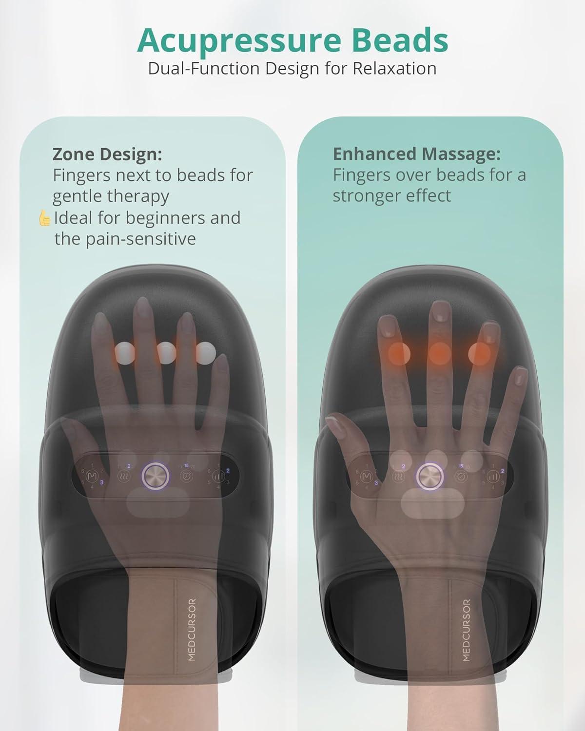 Medcursor Medcursor Hand Massager, FSA or HSA Eligible, Hand Massager with Heat and Compression for Carpal Tunnel and Stiff Joints, Pain Relief from Wrist to Palm and Finger, Gifts for Women Men (Cordless)